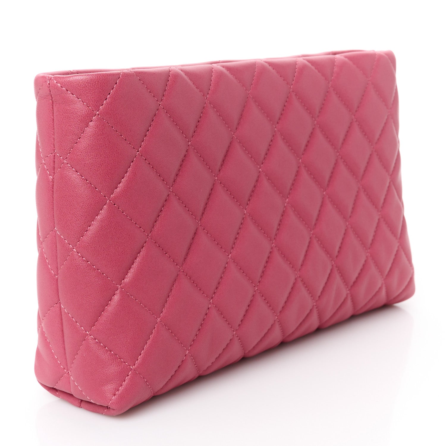 Lambskin Quilted Clutch Fuchsia