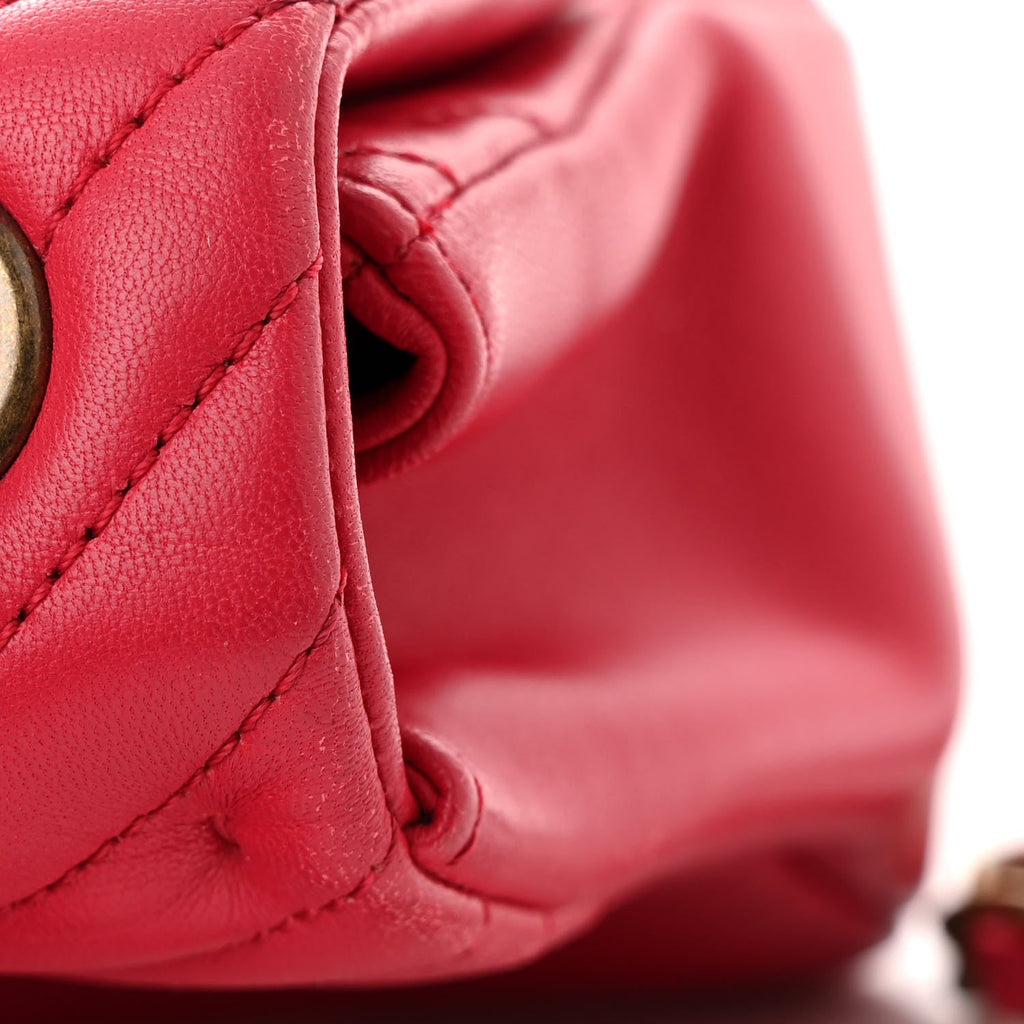 Lambskin Borse Romane Single Flap Dark Pink