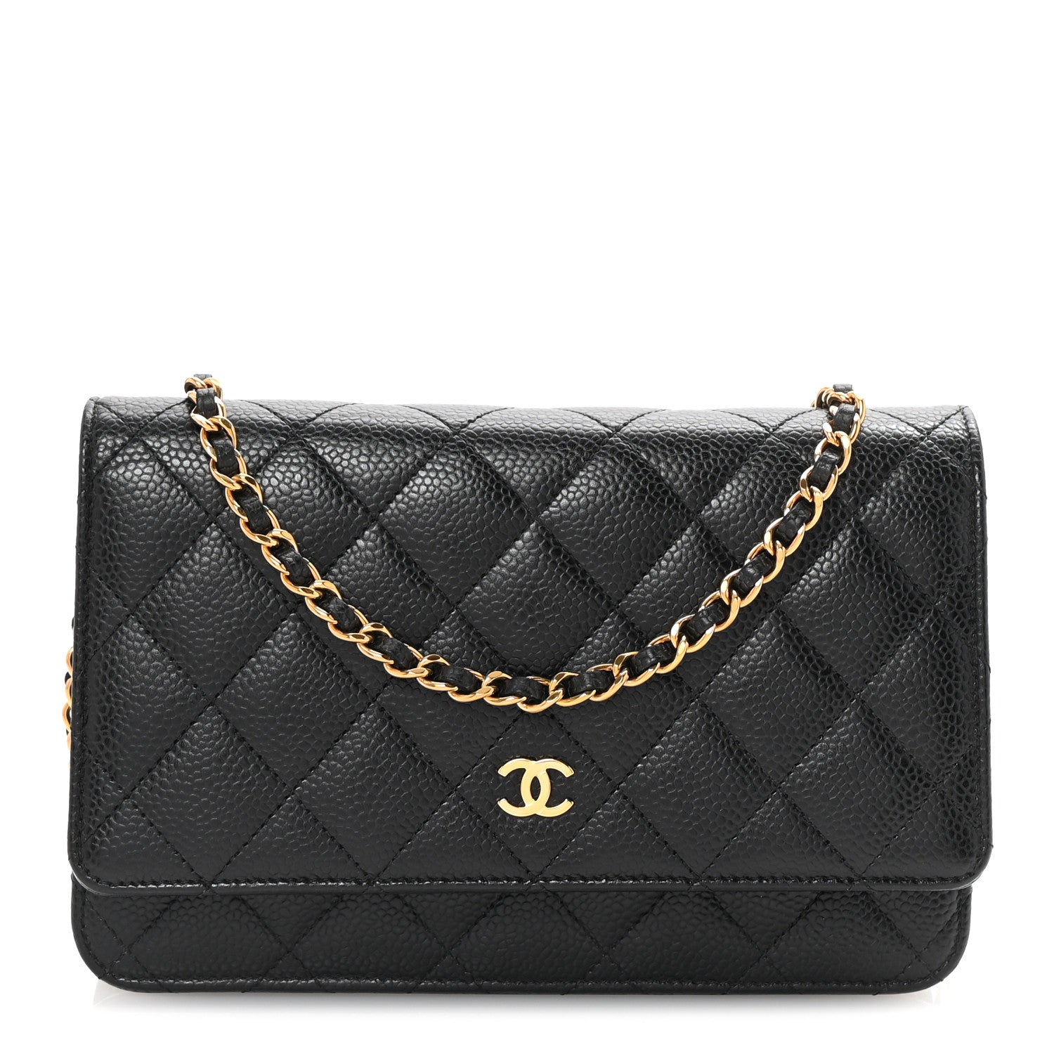 Caviar Quilted Wallet On Chain WOC Black