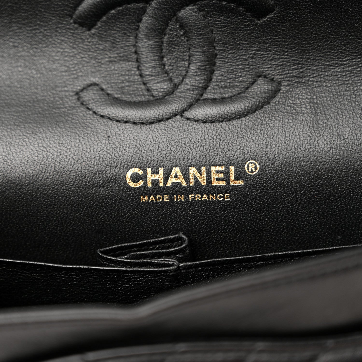 Lambskin Chevron Quilted Small Double Flap Black