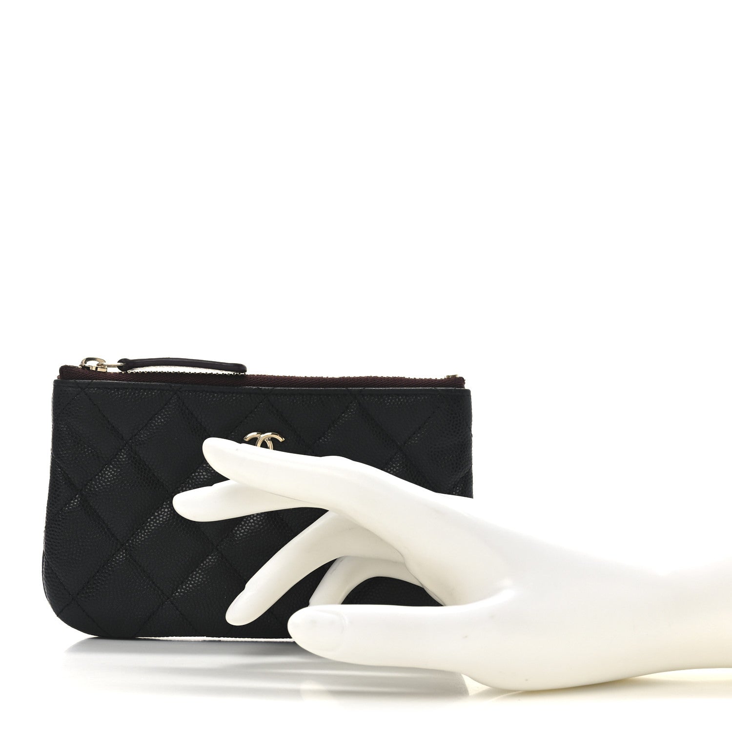 Caviar Quilted Small Cosmetic Case Black