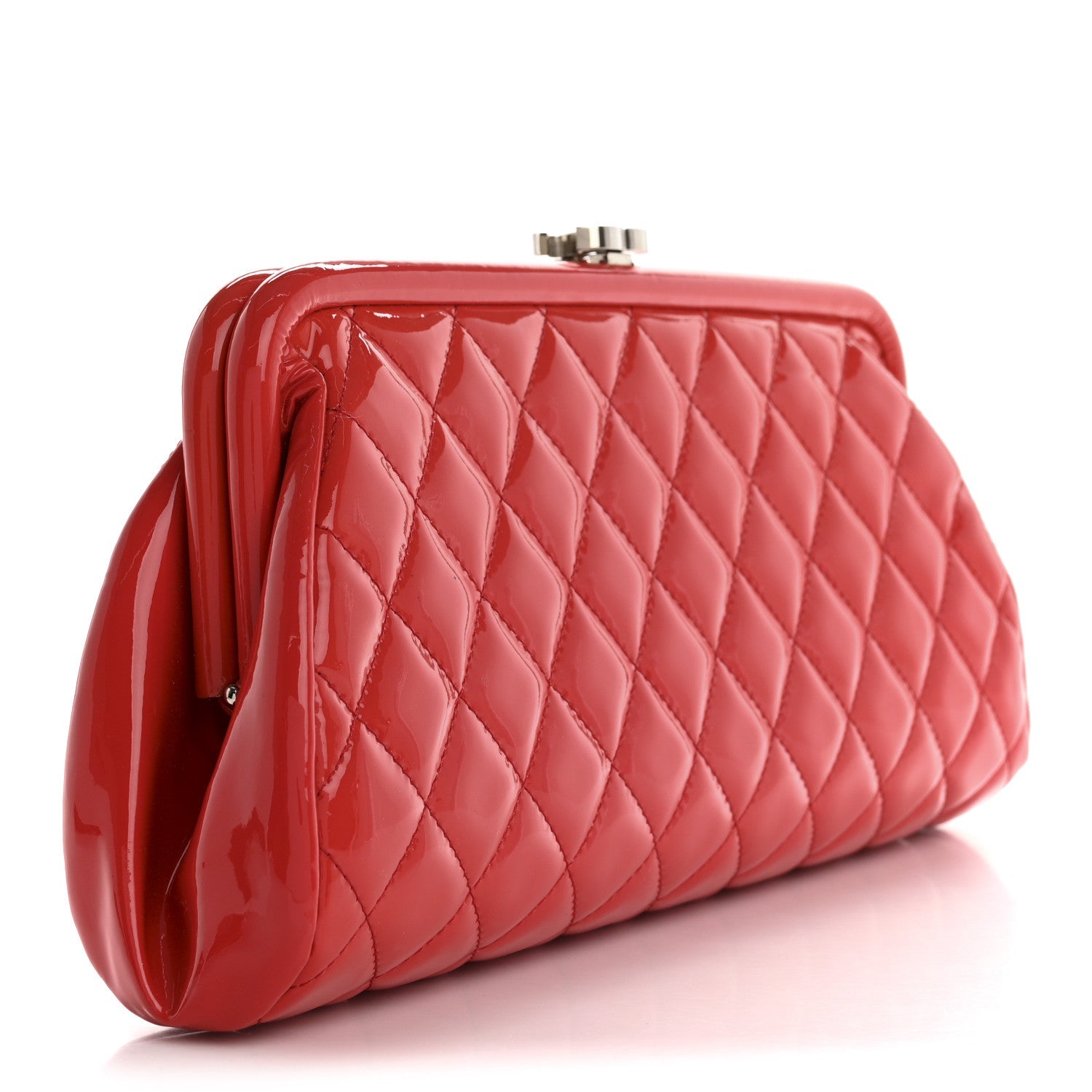 Patent Quilted Timeless Clutch Red