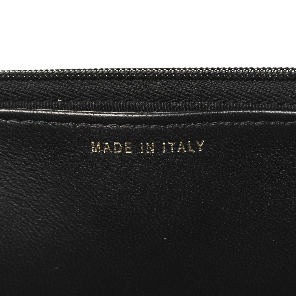 Lambskin Quilted Wallet On Chain WOC White Black