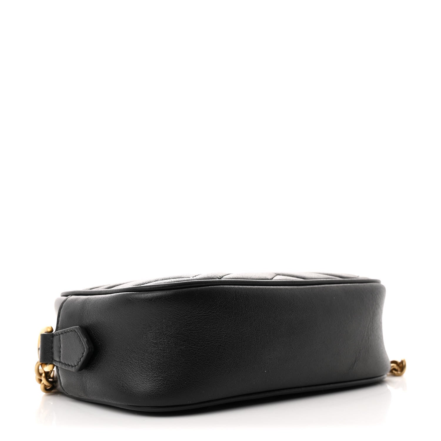 Calfskin Matelasse Mini GG Marmont Chain Shoulder Bag Black