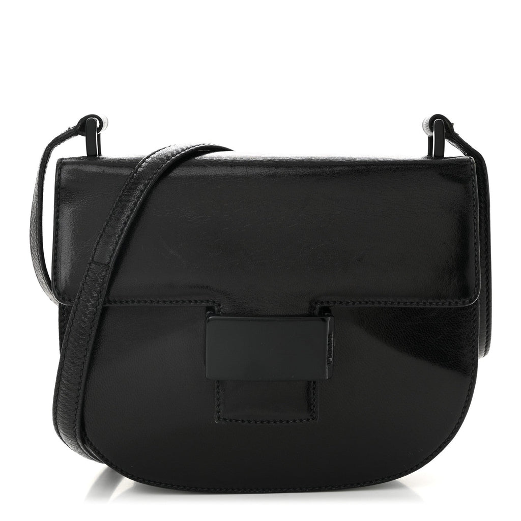 Spazzolato Fliplock Flap Shoulder Bag  Black