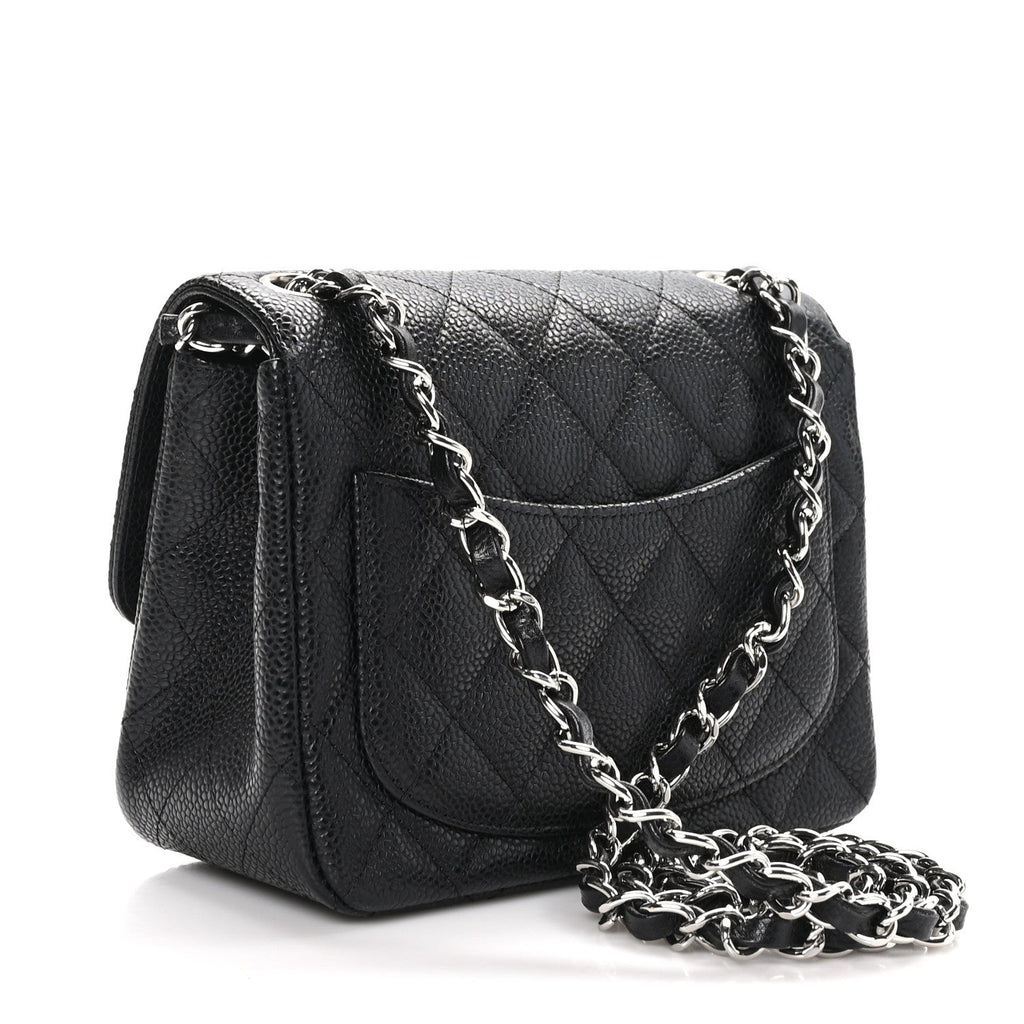 Caviar Quilted Mini Square Flap Black