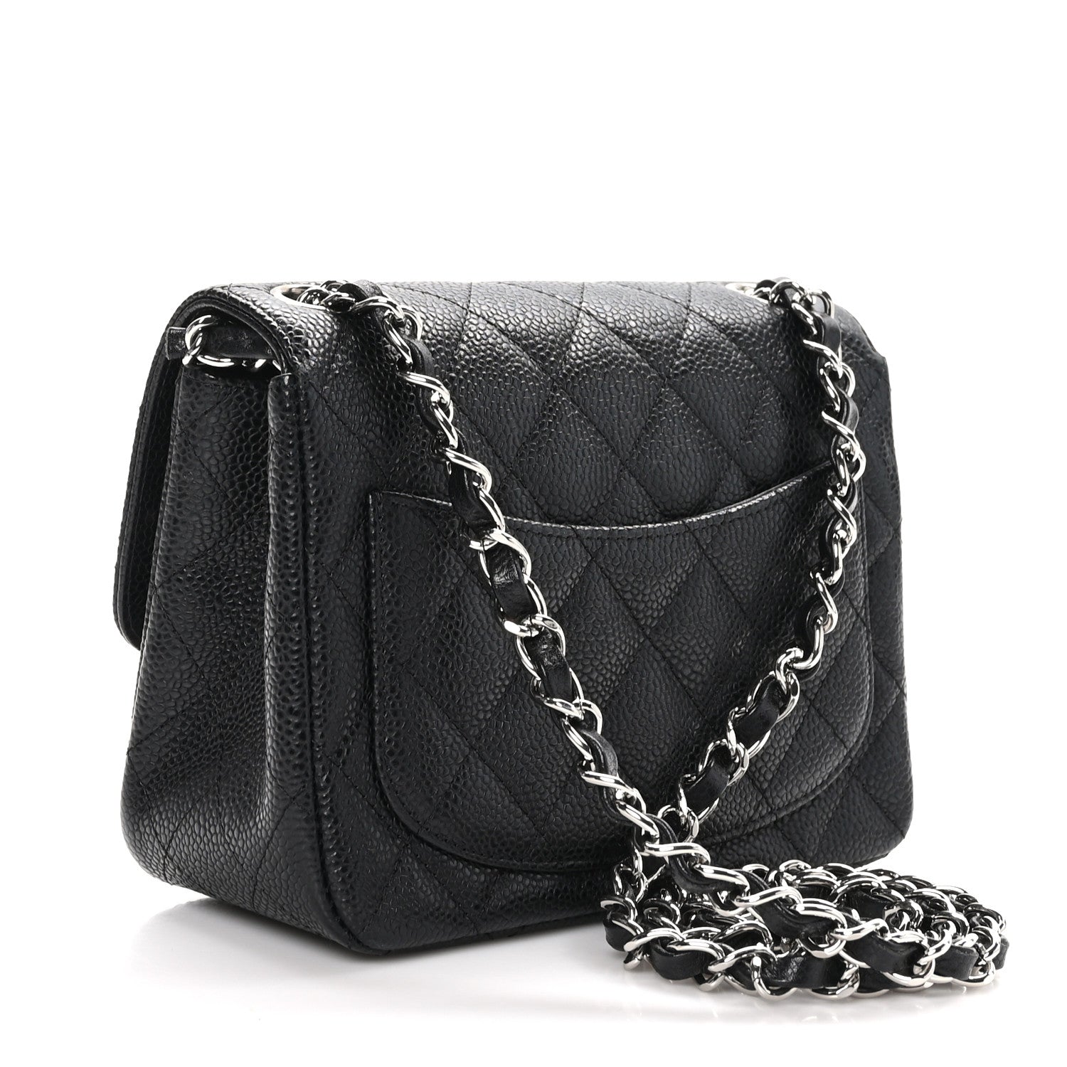 Caviar Quilted Mini Square Flap Black