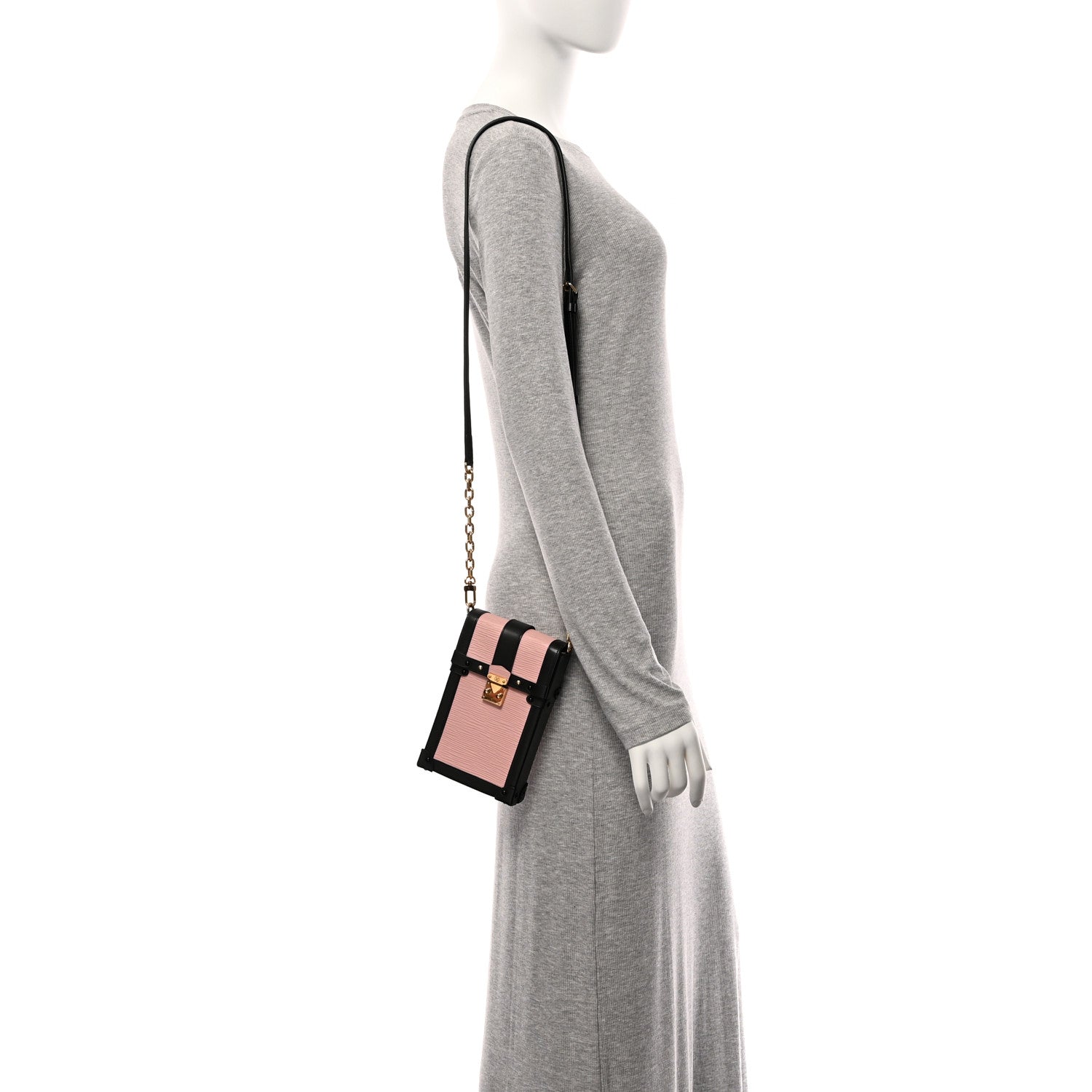 Epi Pochette Trunk Verticale Rose Ballerine