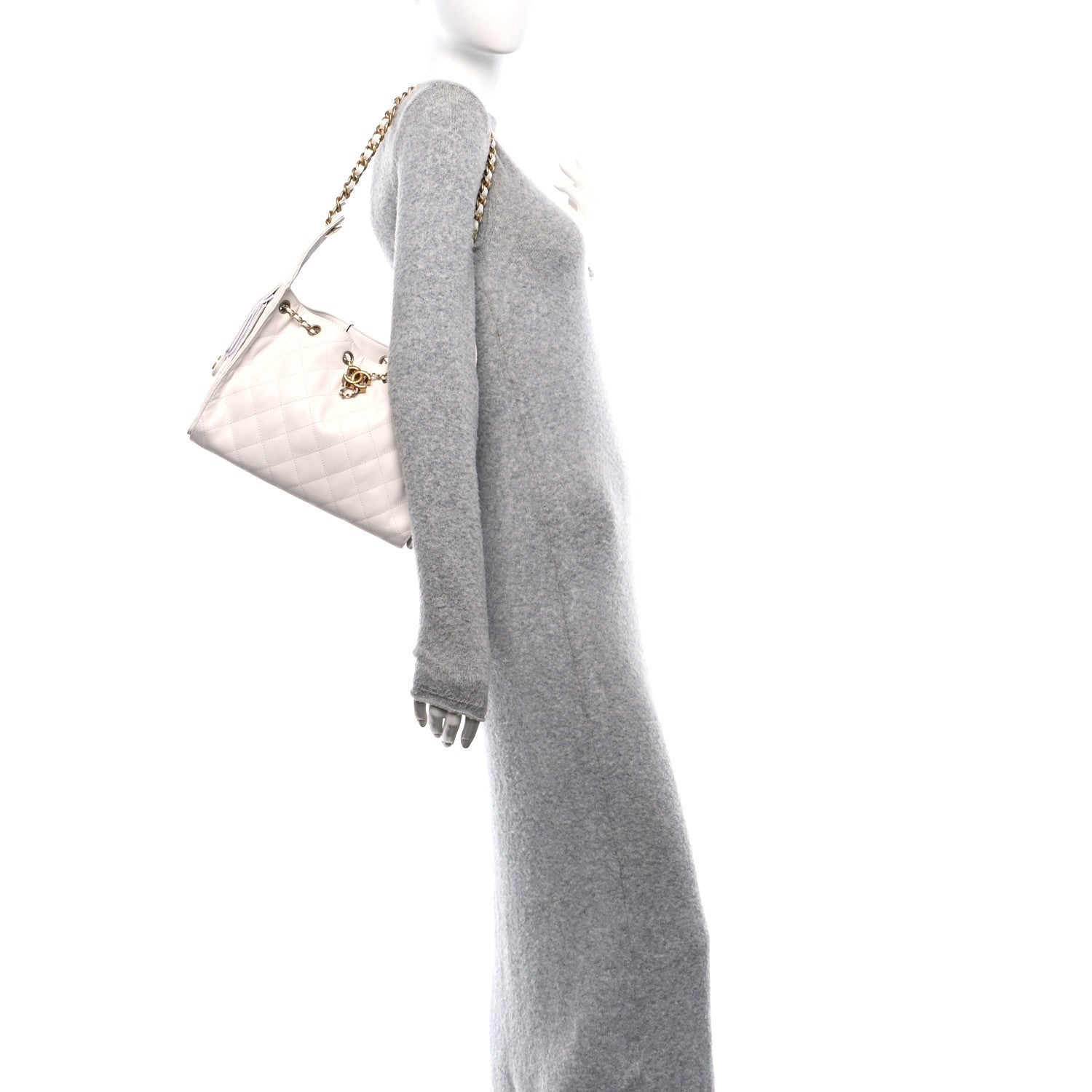 Caviar Quilted Small Chanel 25 Handbag White
