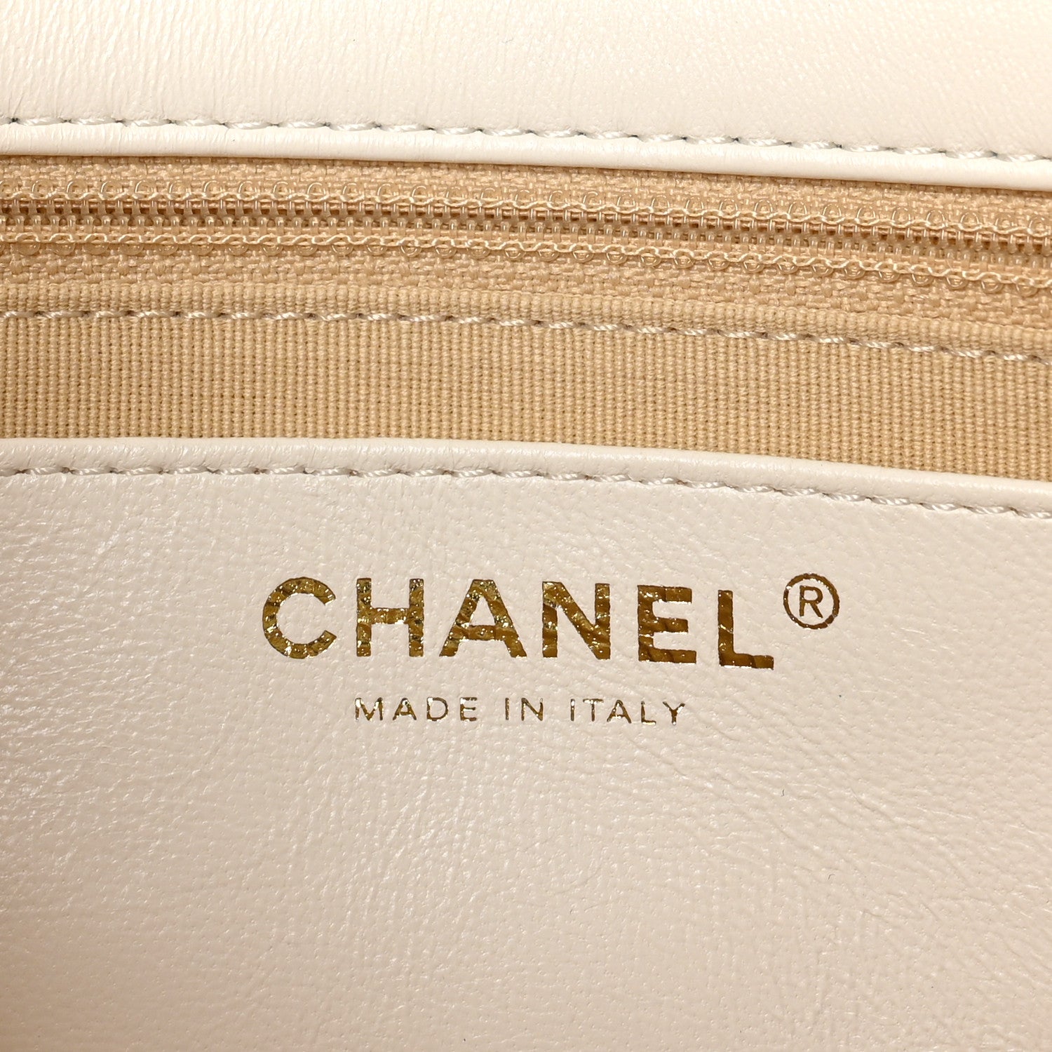 Lambskin Quilted Large CC Funky Town Flap White