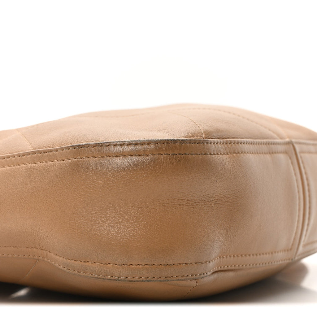 Calfskin Stitched Easy Mood Hobo Beige