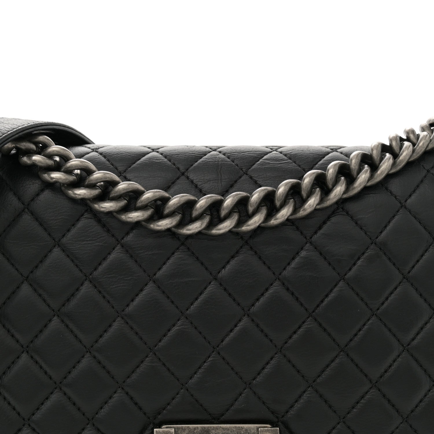 Calfskin Quilted Medium Boy Flap Black