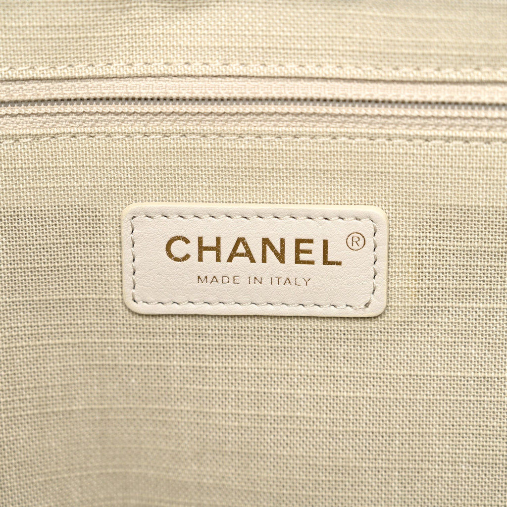 Denim Small Deauville Tote Dark Blue White