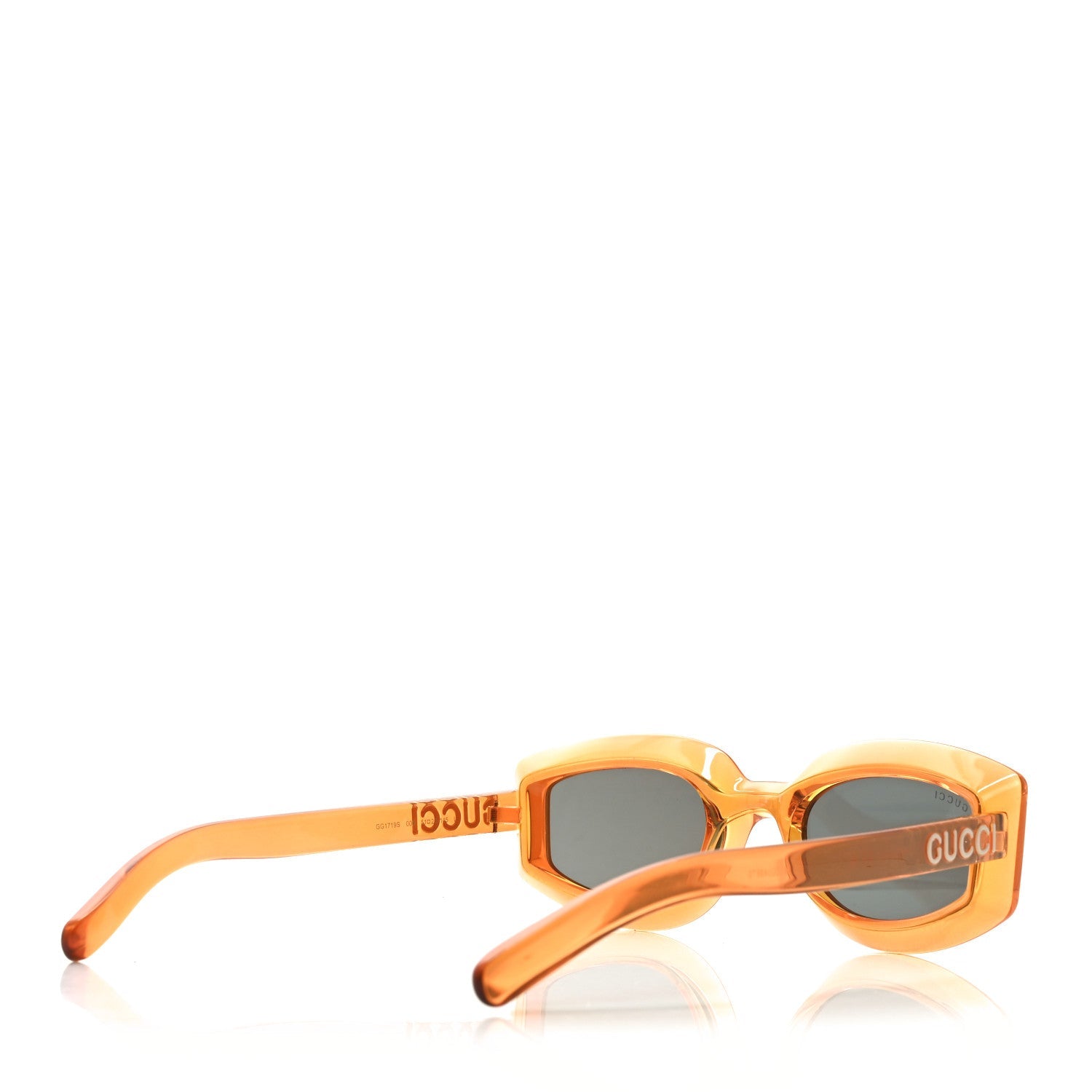 Acetate Rectangle Sunset Boulevard Sunglasses GG1719S Orange Grey