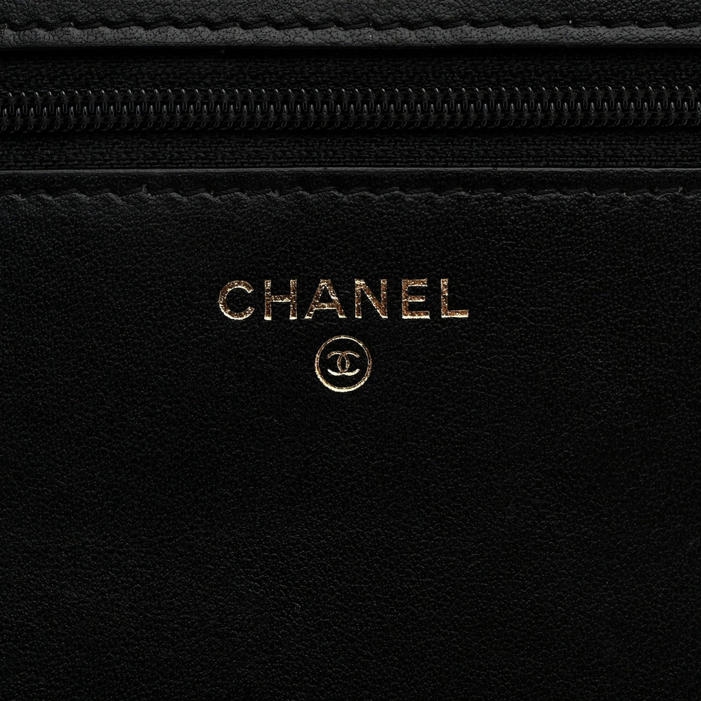 Caviar Quilted Boy Wallet On Chain WOC Black