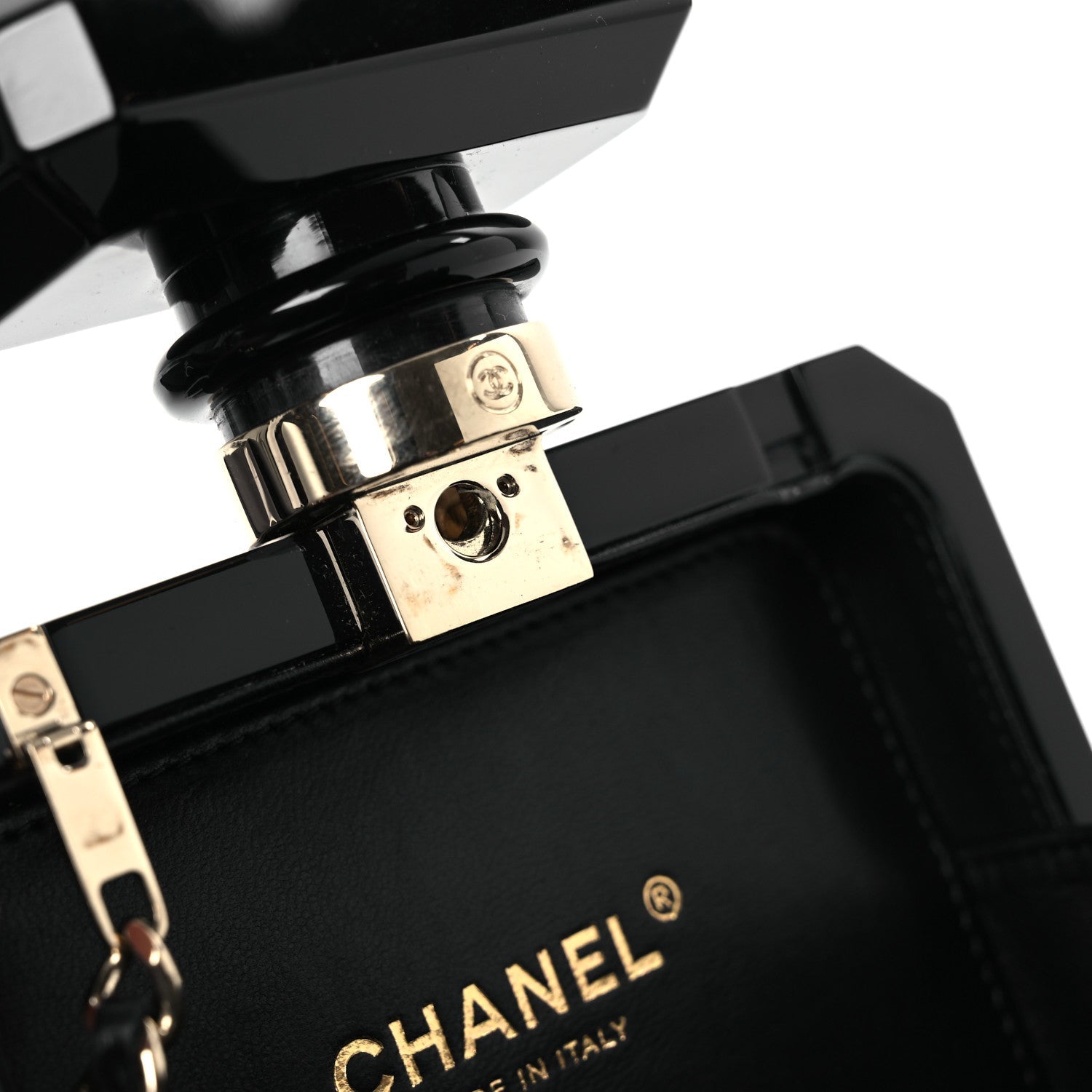 Plexiglass Perfume Bottle Clutch Black
