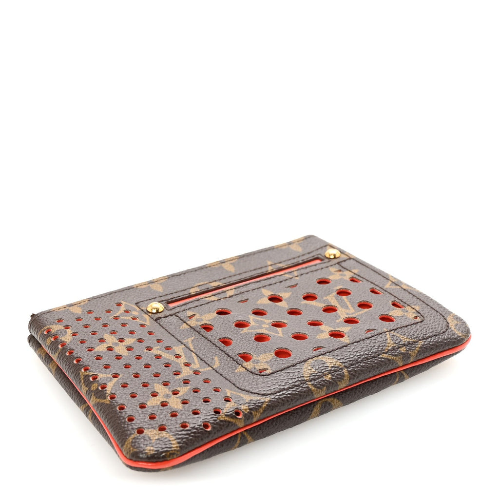 Monogram Perforated Pochette Plat Orange