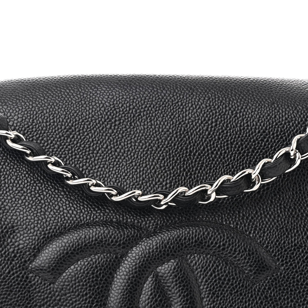 Caviar Large Timeless CC Flap Black