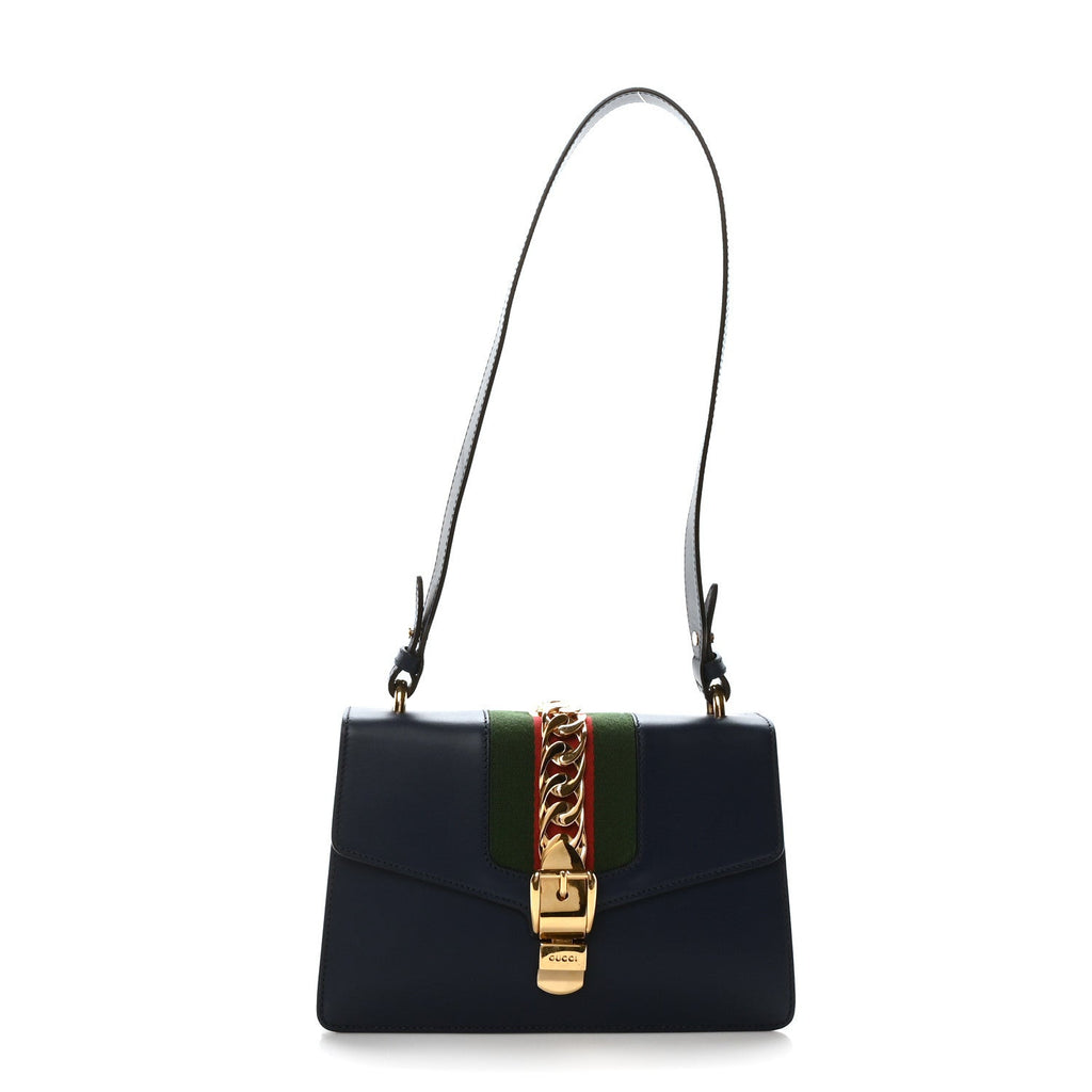 Calfskin Small Sylvie Shoulder Bag Blue Agata