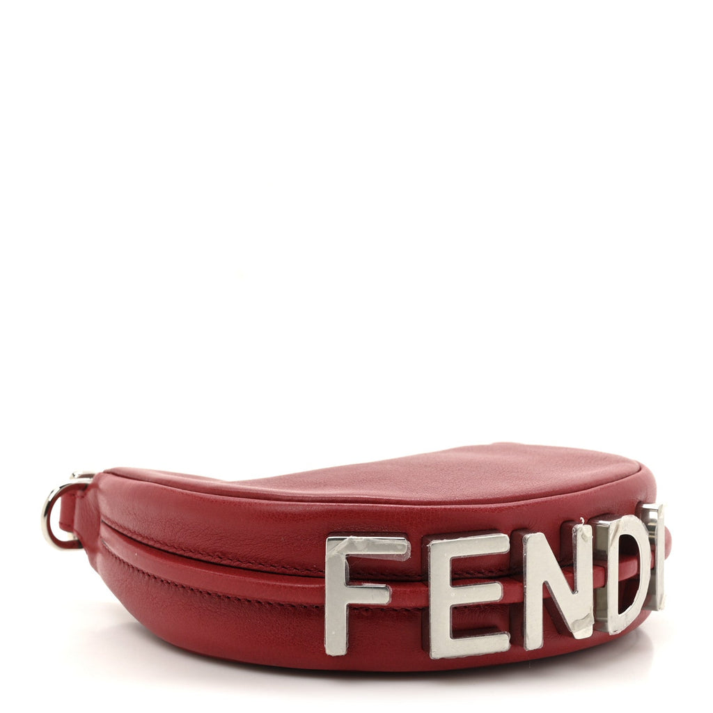Vitello Grace New Matte Nano Fendigraphy Hobo Charm Scarlet