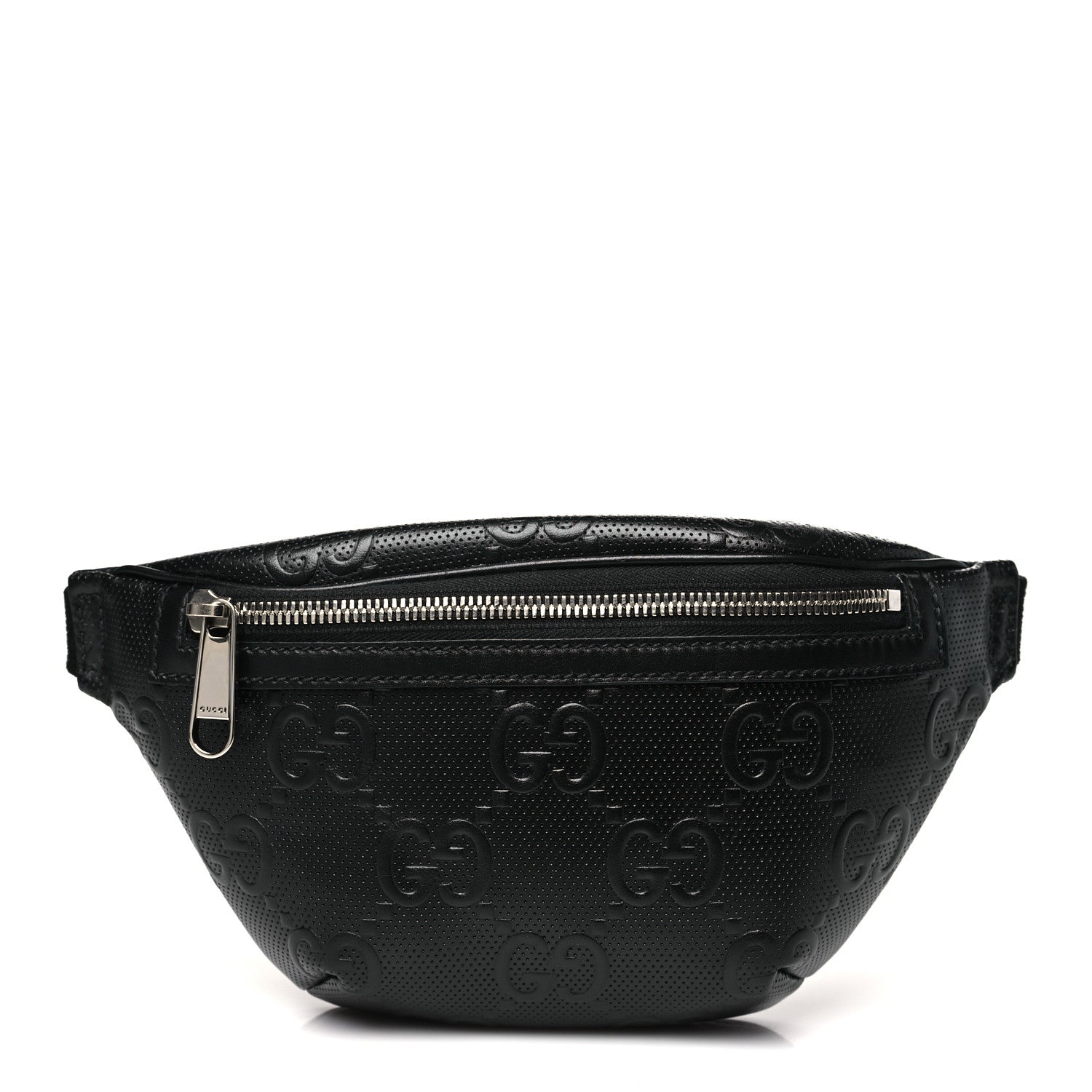 Calfskin GG Tennis Embossed Belt Bag Black