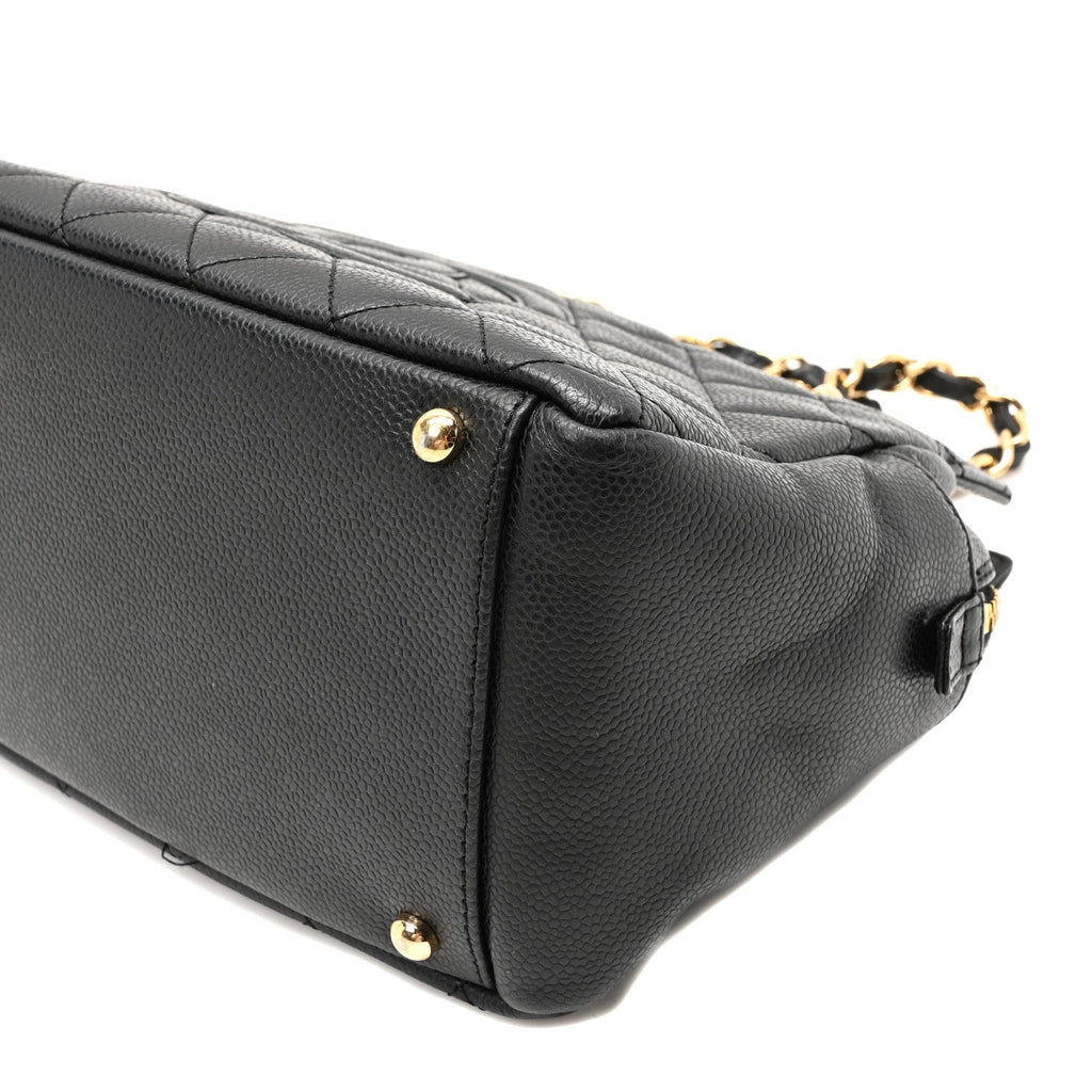 Caviar Quilted Petit Timeless Tote PTT Black