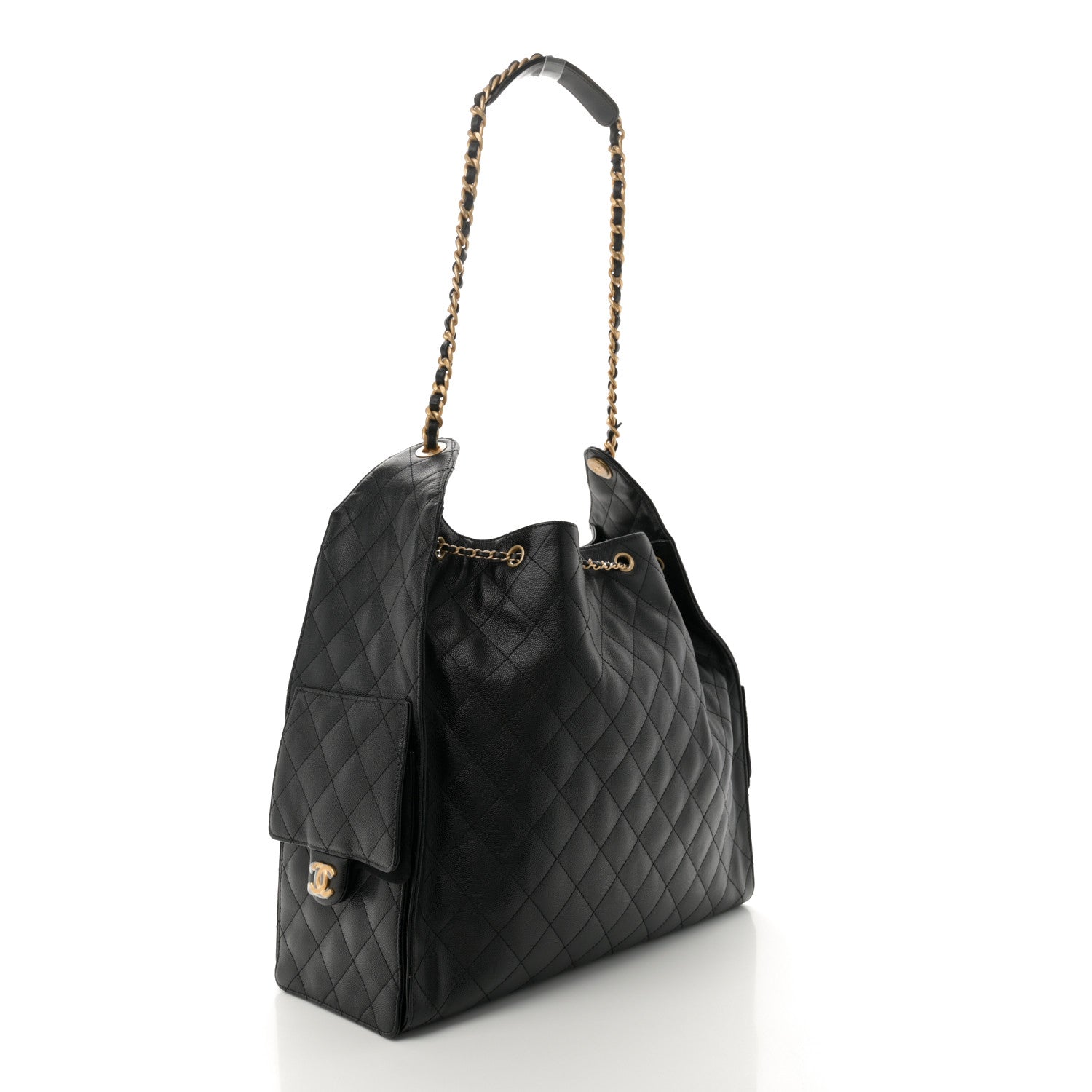 Caviar Quilted Large Chanel 25 Handbag Black