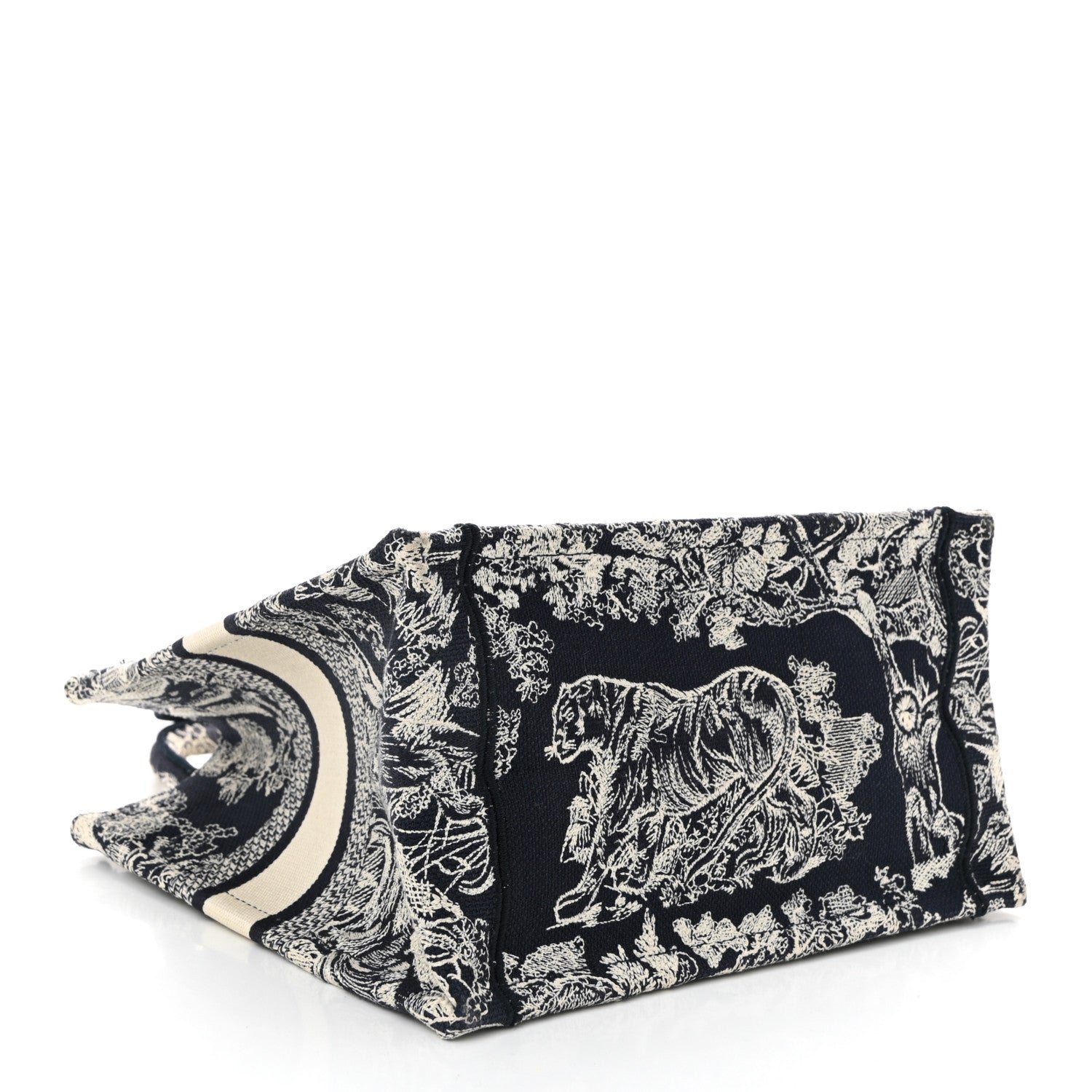 Canvas Embroidered Small Dioriviera Toile De Jouy Book Tote Blue