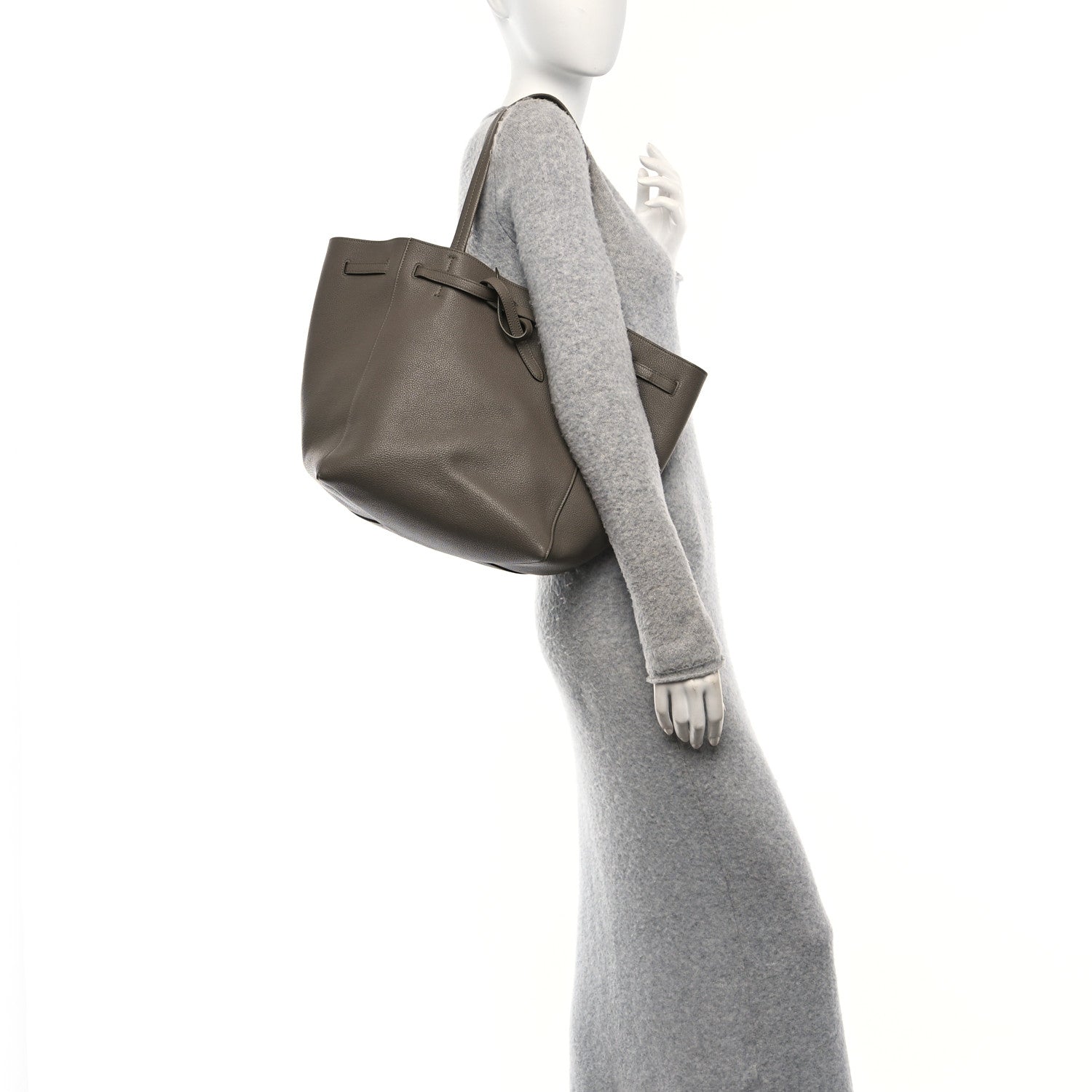 Soft Grained Calfskin Small Belt Cabas Phantom Taupe