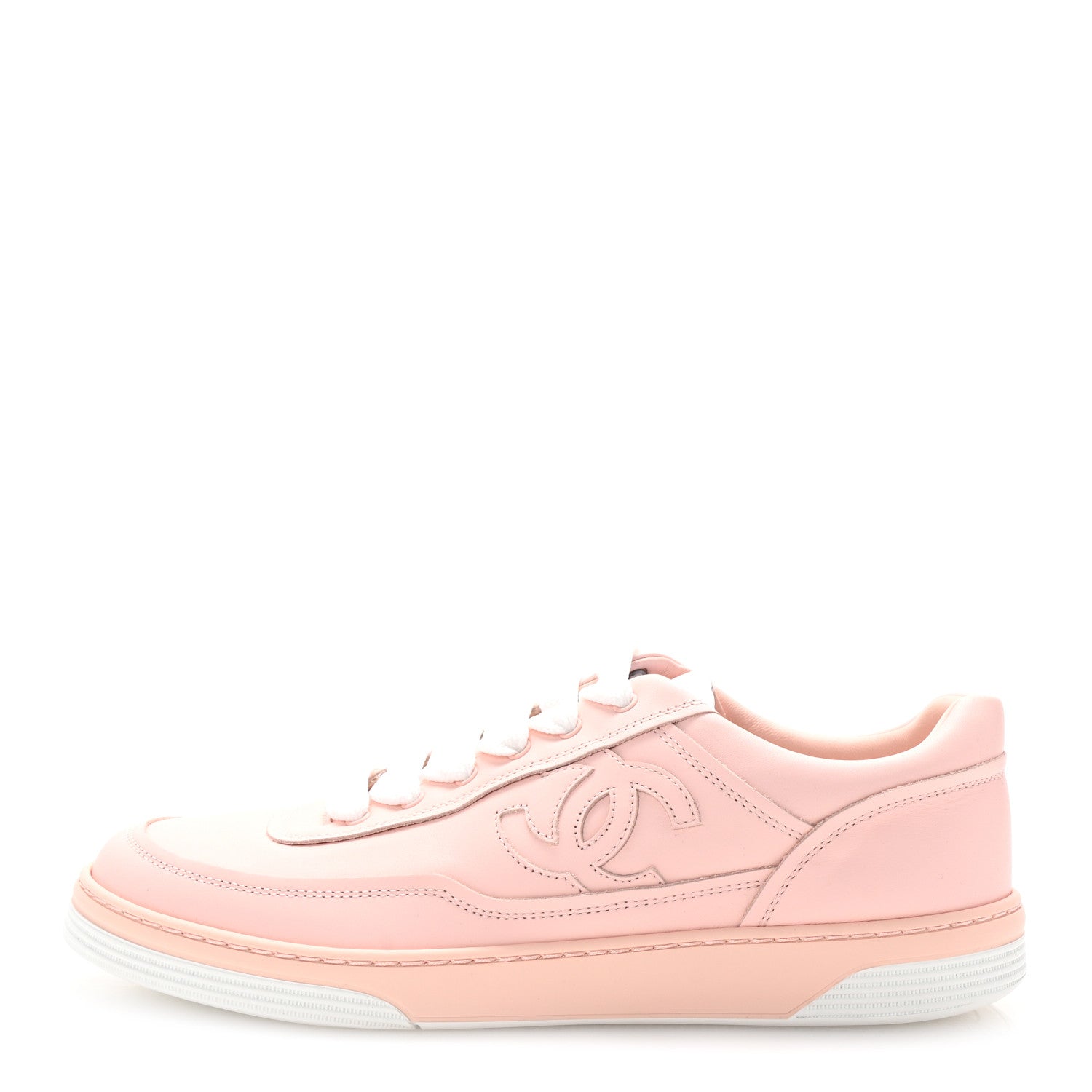 Calfskin Womens CC Sneakers 39.5 Light Pink