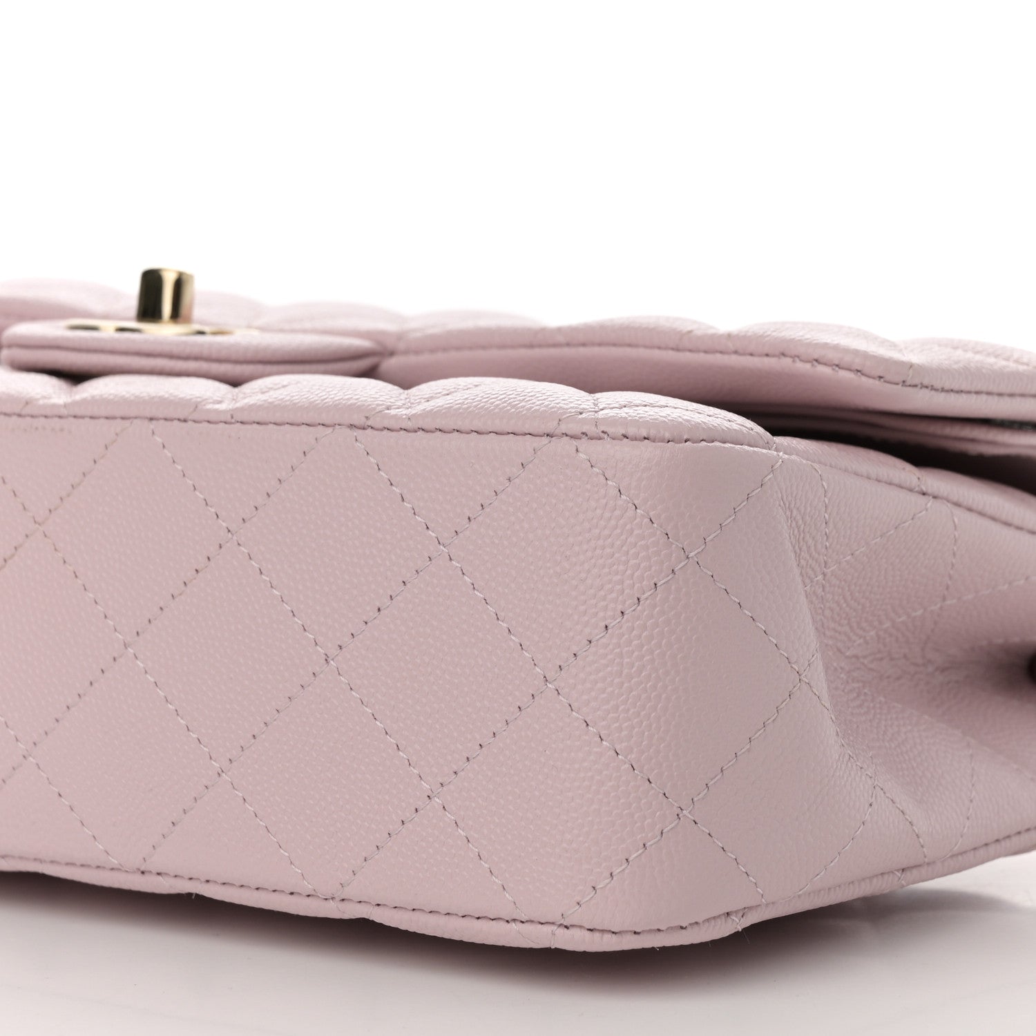 Caviar Quilted Medium Double Flap Light Pink