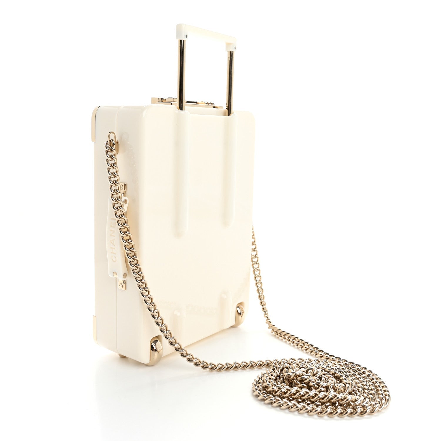 Plexiglass Patent Evening In The Air Mini Trolley Minaudiere Clutch Black White