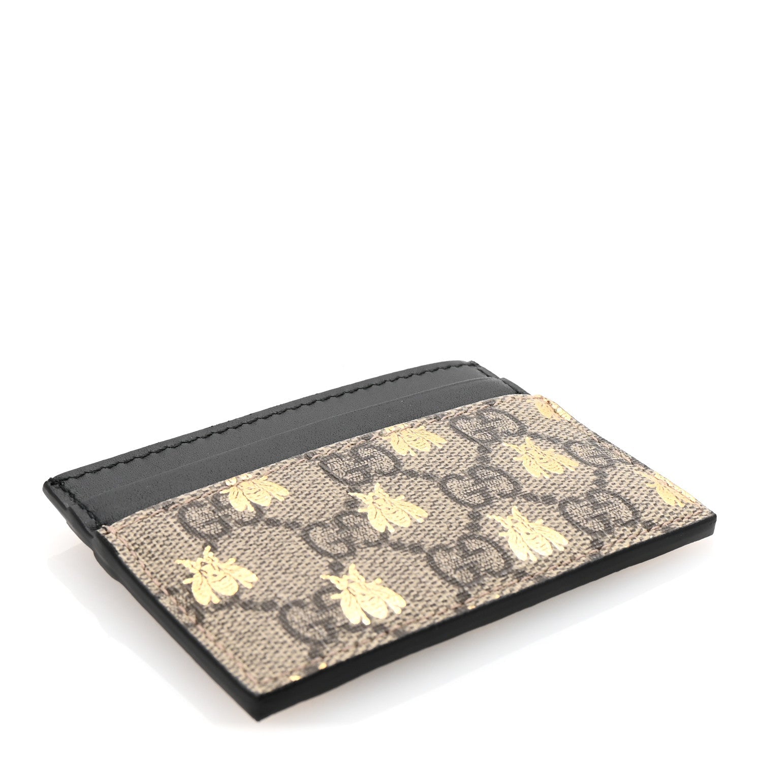 GG Supreme Monogram Bees  Holder Black