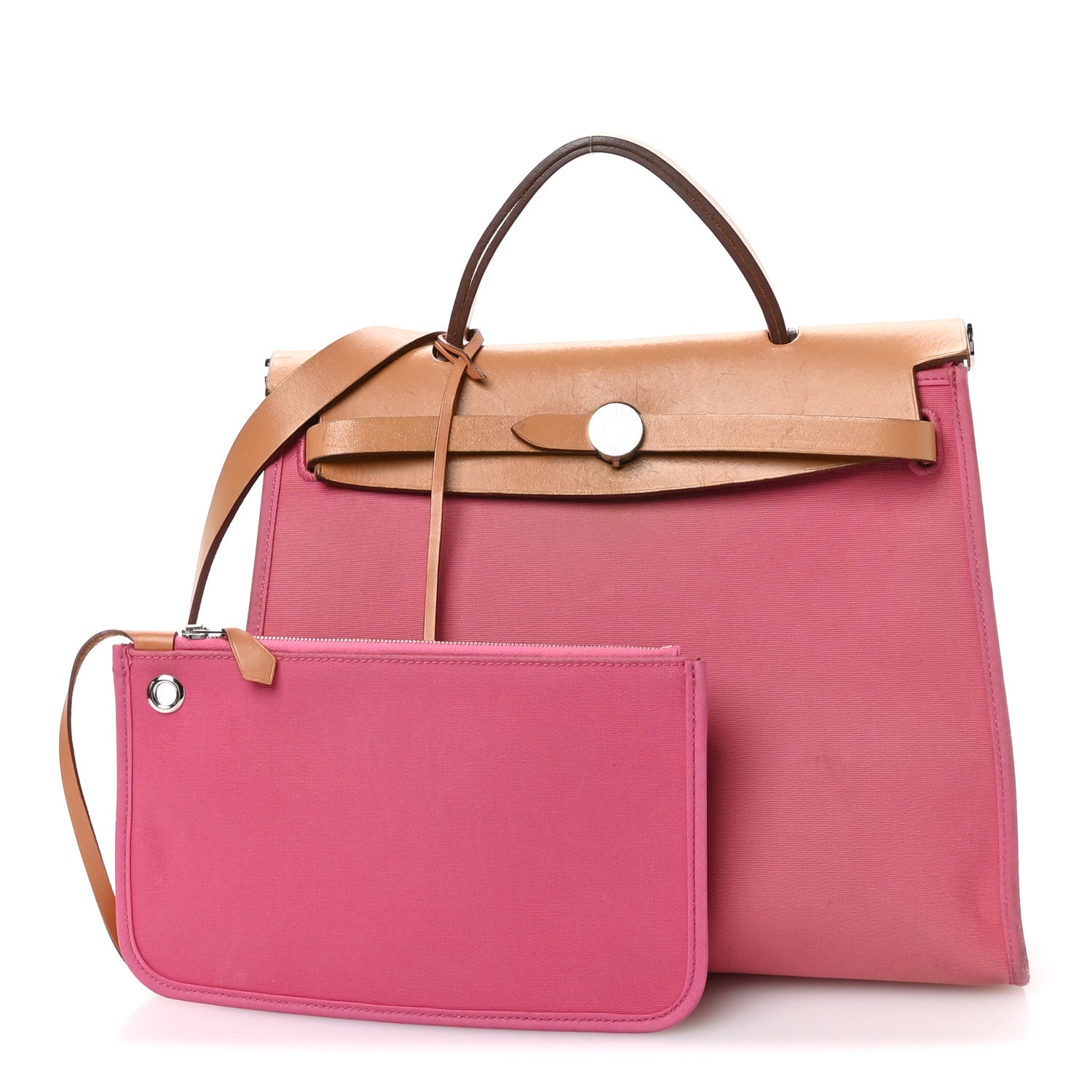 Vache Hunter Toile Herbag Zip 31 PM Rose Lipstick Natural