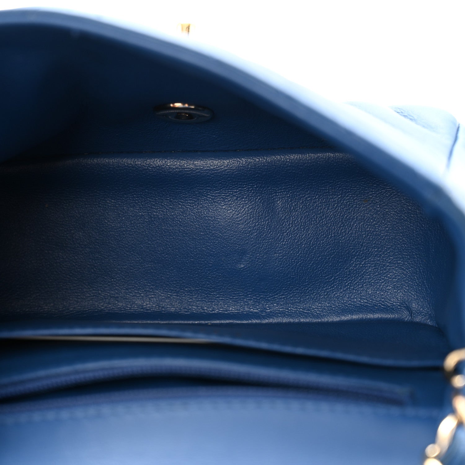 Lambskin Chevron Quilted Mini Square Flap Blue