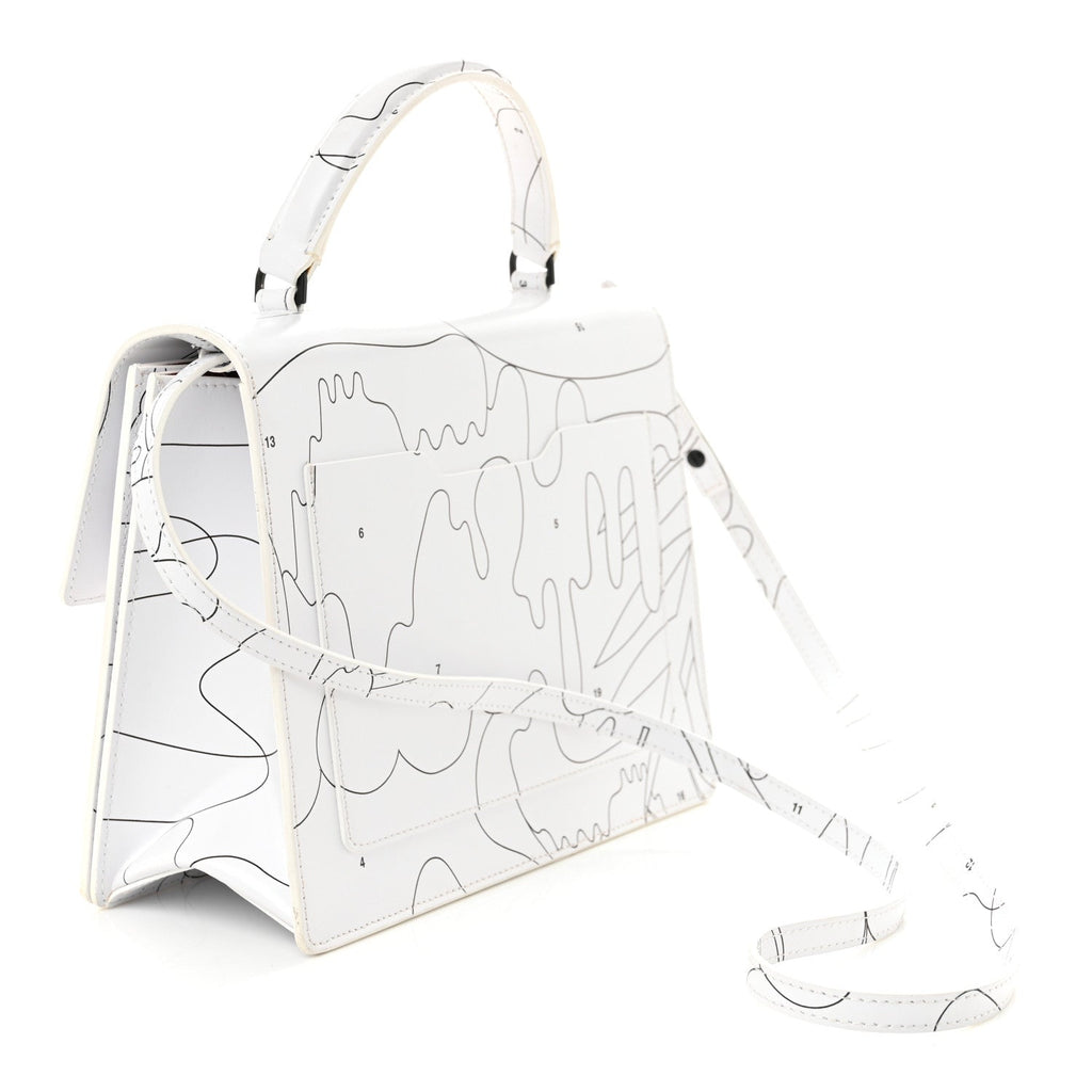 Calfskin Jitney 2.8 Puzzle Shoulder Bag White Black