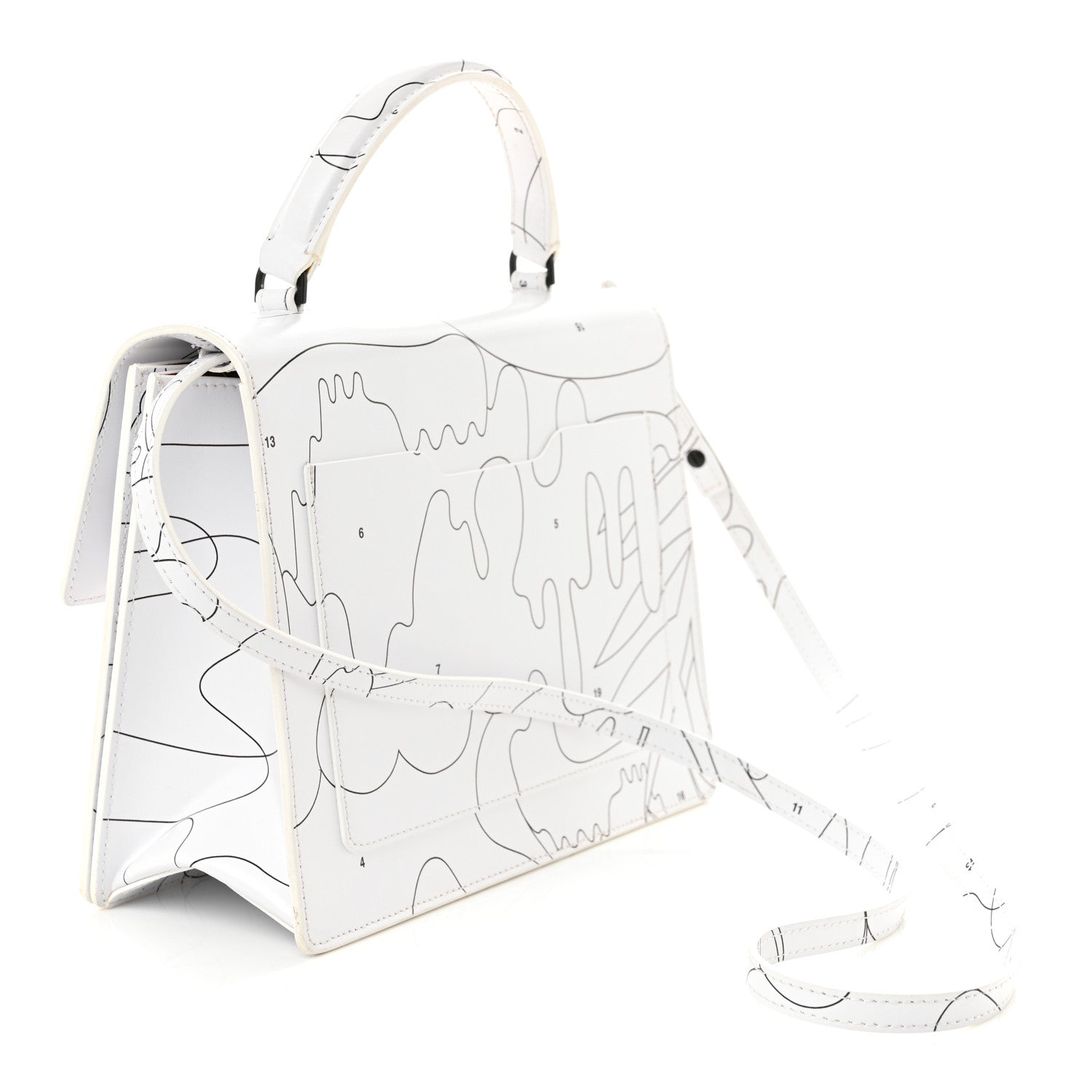 Calfskin Jitney 2.8 Puzzle Shoulder Bag White Black