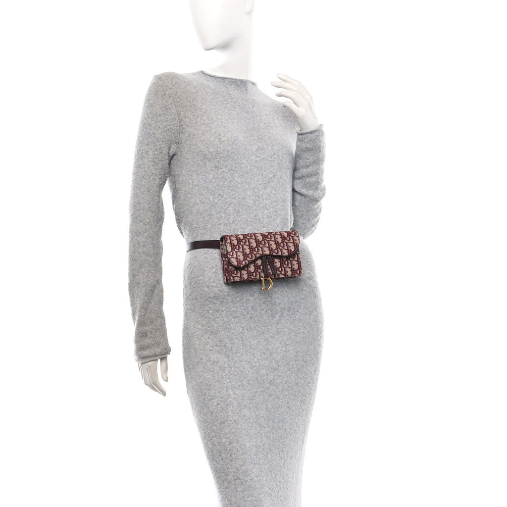Oblique Saddle Belt Bag Bordeaux