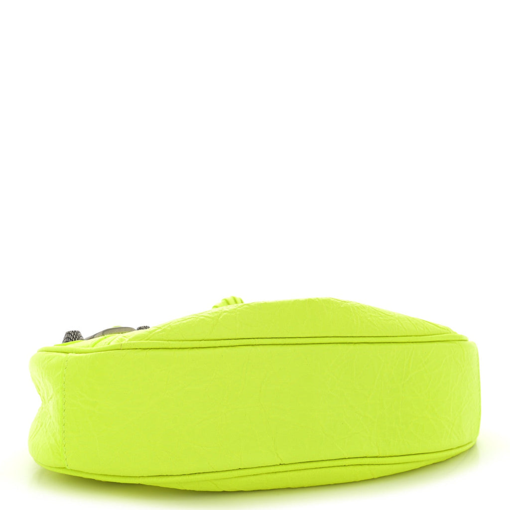 Agneau Arena Le Cagole Shoulder Bag XS Fluo Yellow