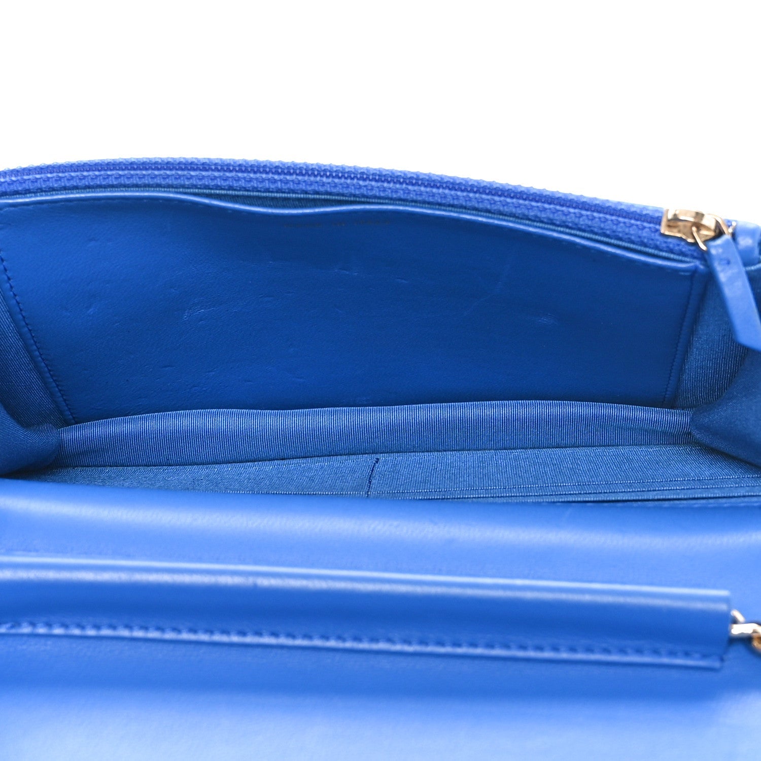 Lambskin Quilted Boy Wallet On Chain WOC Blue