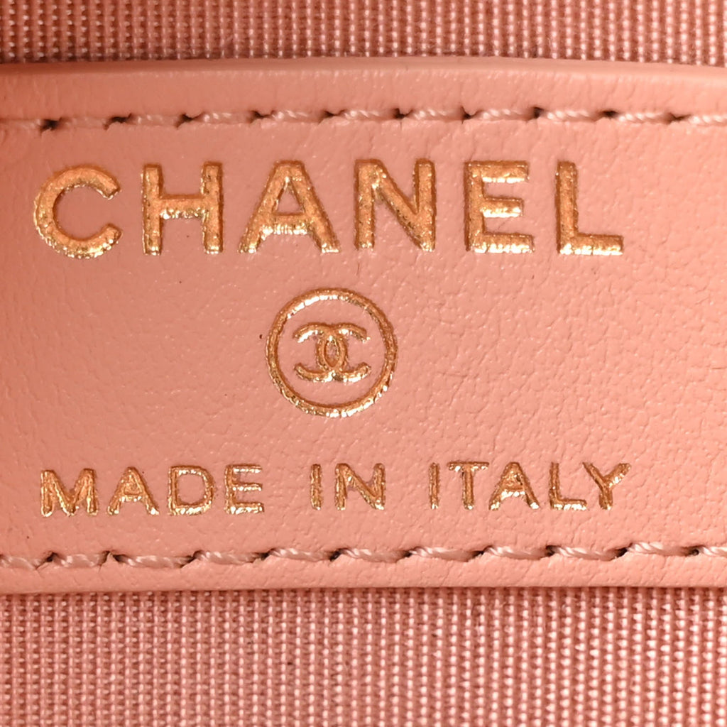 Lambskin Quilted Chanel 19 Round Clutch With Chain Light Pink
