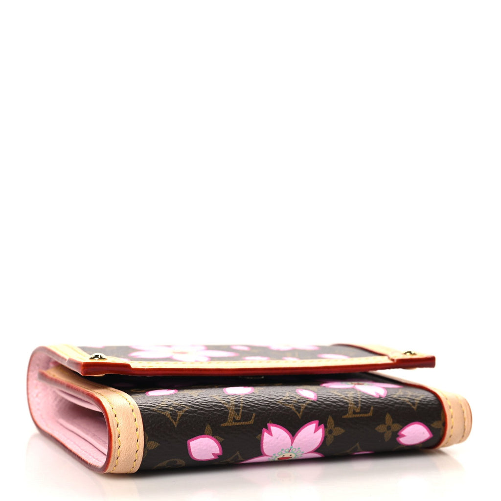 LV X TM Monogram Cherry Blossom Victorine Wallet Sakura Brown