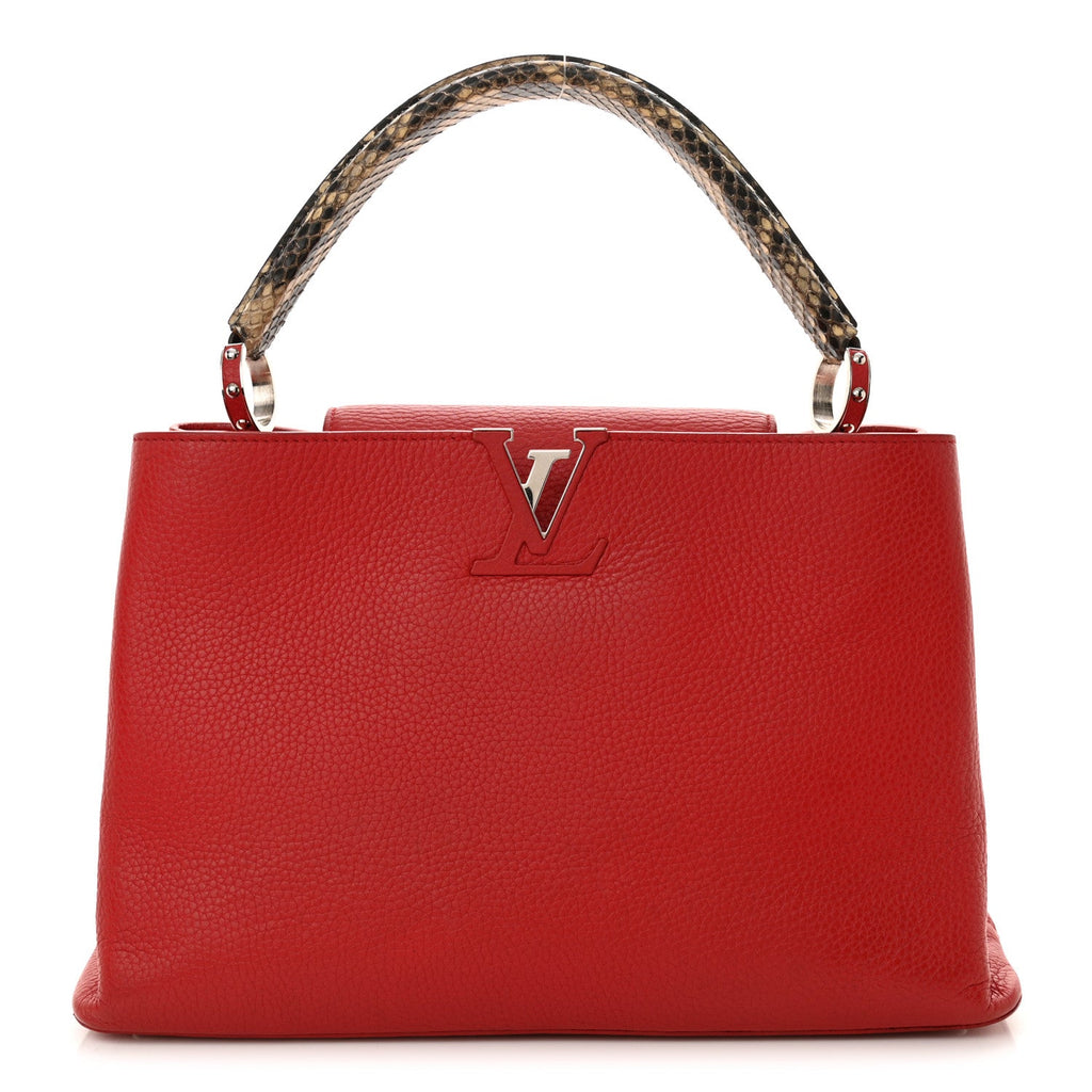 Taurillon Snakeskin Capucines MM Rubis