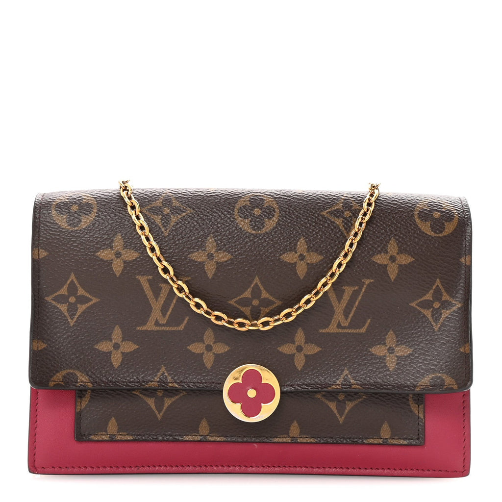 Monogram Flore Chain Wallet Fuchsia