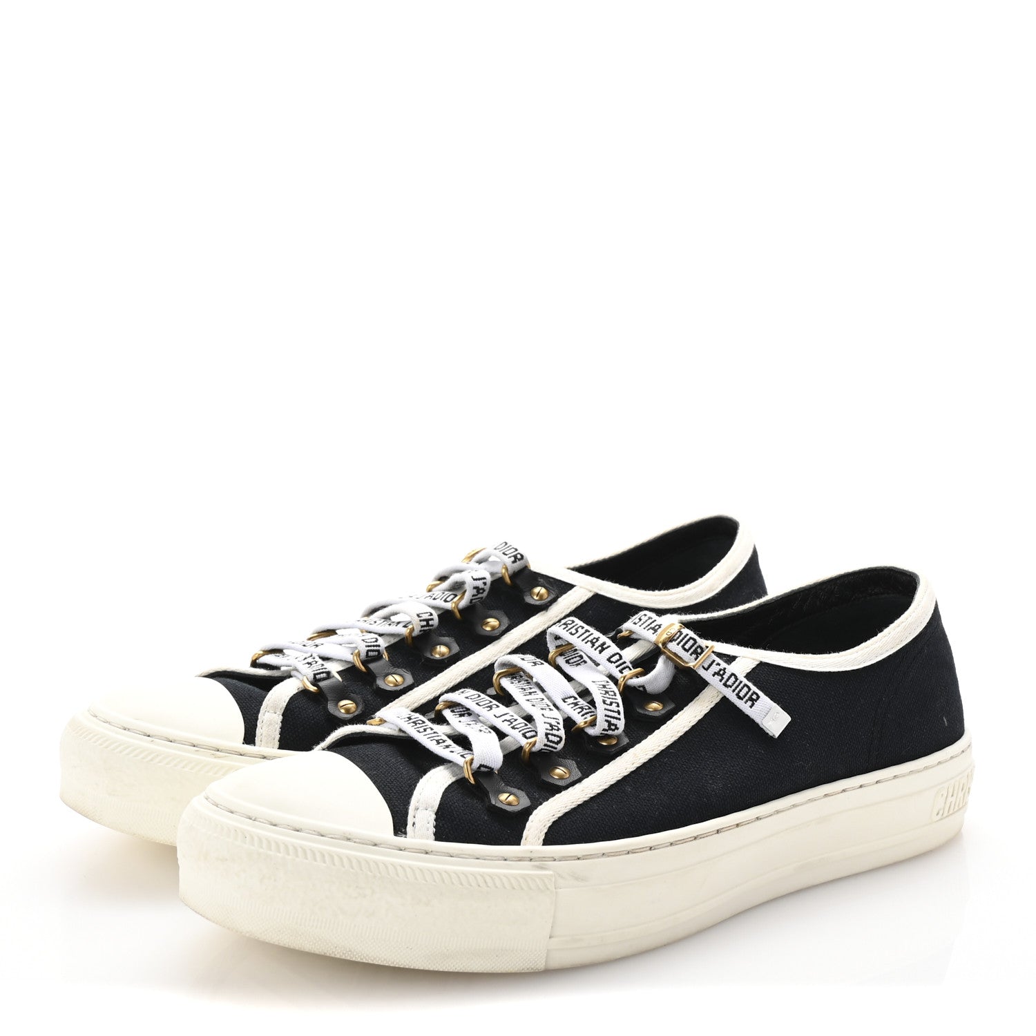 Canvas Walk'N'Dior Low Top Sneakers 40 Black