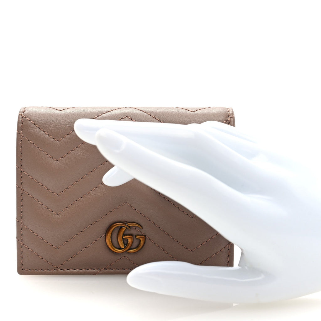 Calfskin Matelasse GG Marmont  Case Wallet Porcelain Rose