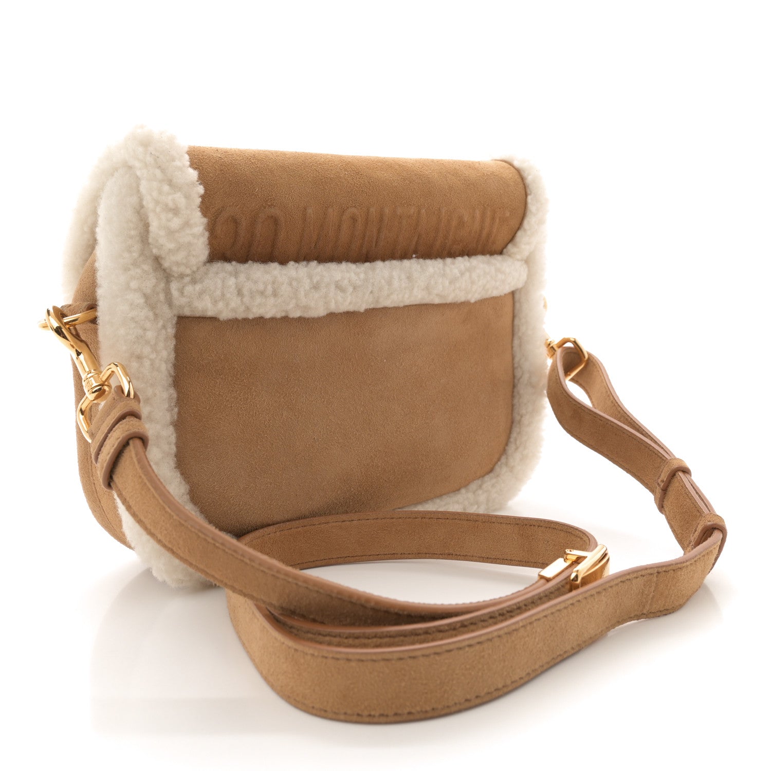 Suede Shearling Medium Bobby Flap Natural