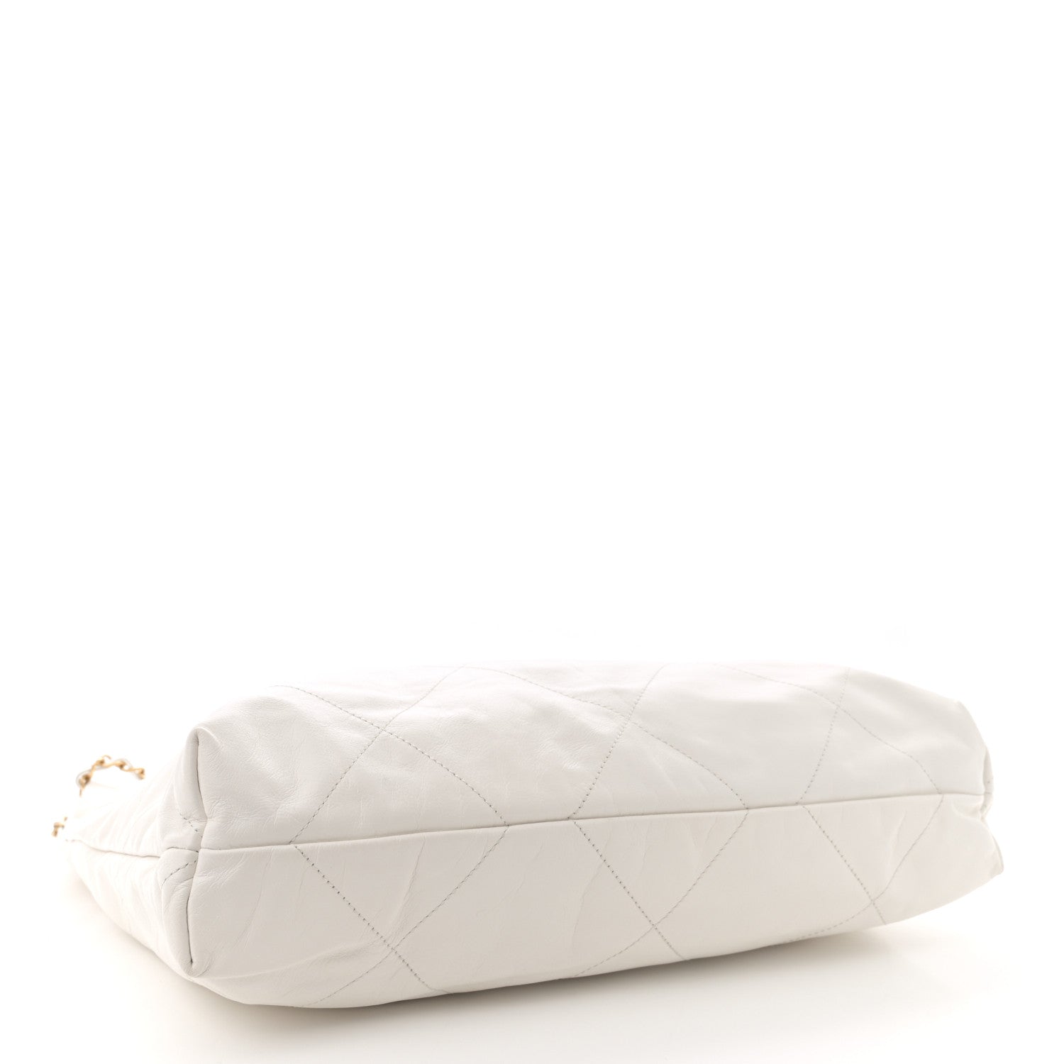 Shiny Calfskin Quilted Small Chanel 22  White