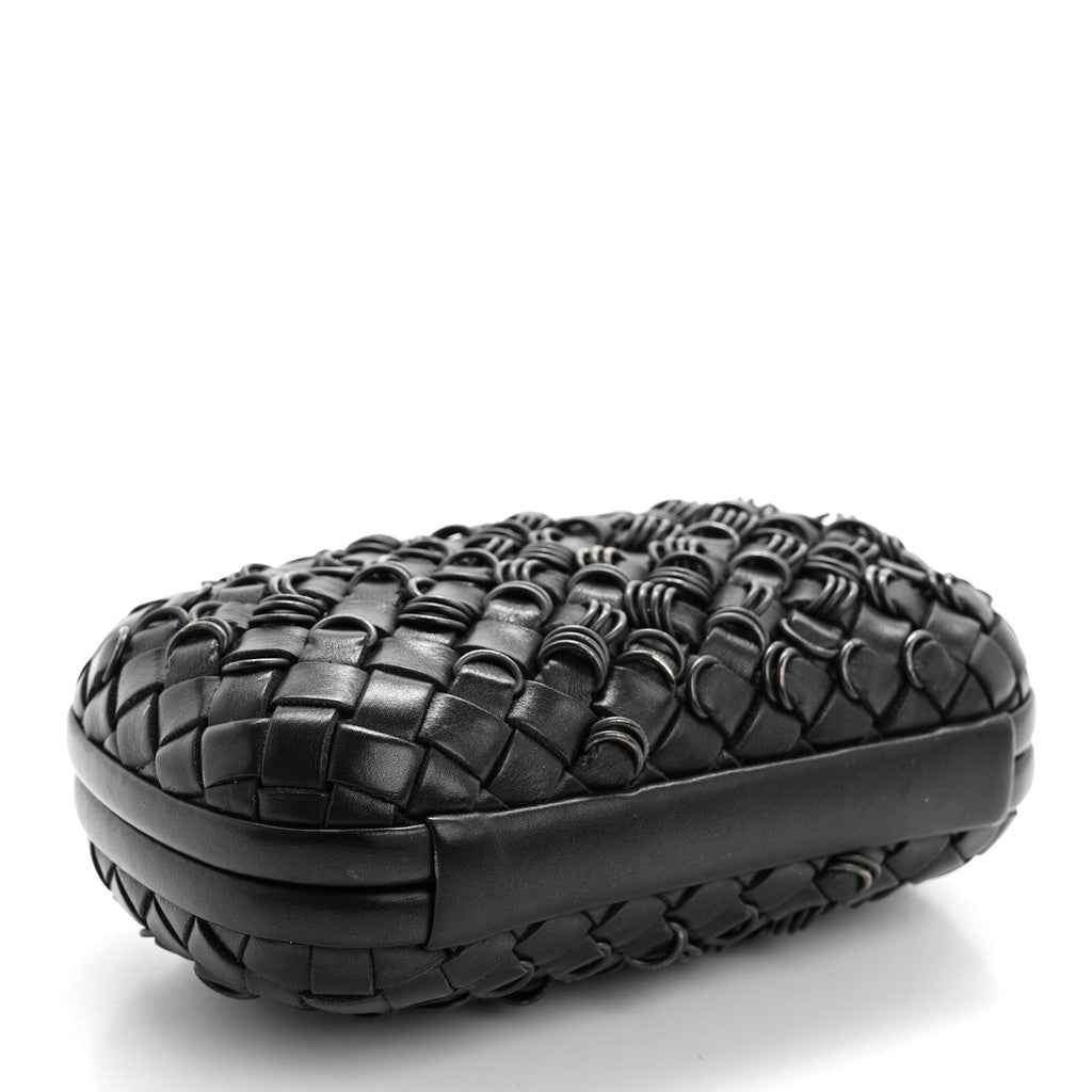 Nappa Intrecciato Knot Clutch Black