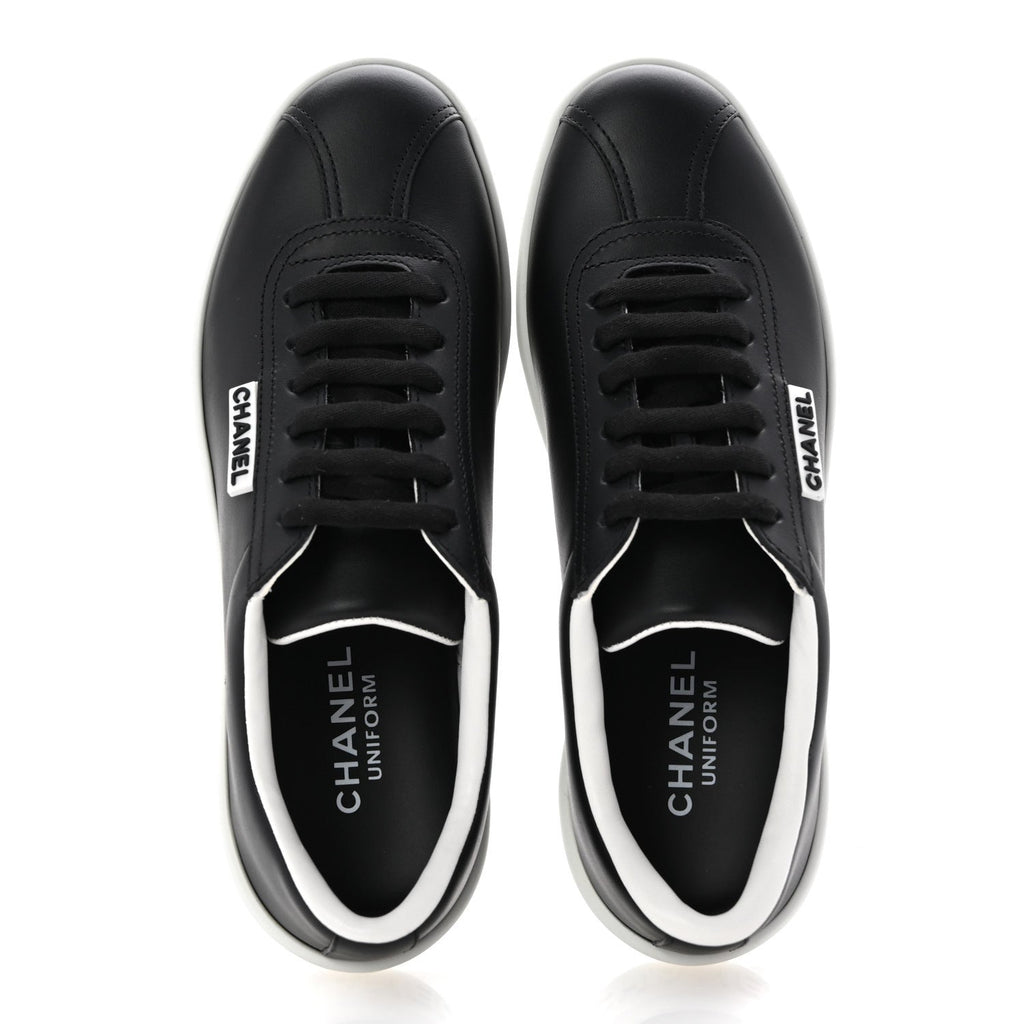 Calfskin CC Womens Sneakers 37 Black